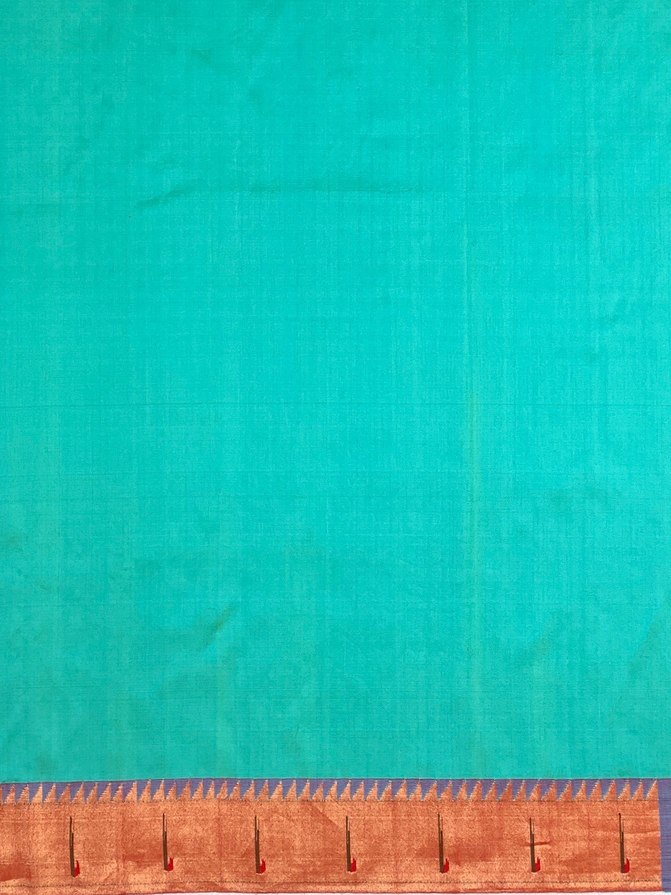 Exquisite Turquoise Blue Paithani Silk Saree with Grand Peacock Pallu