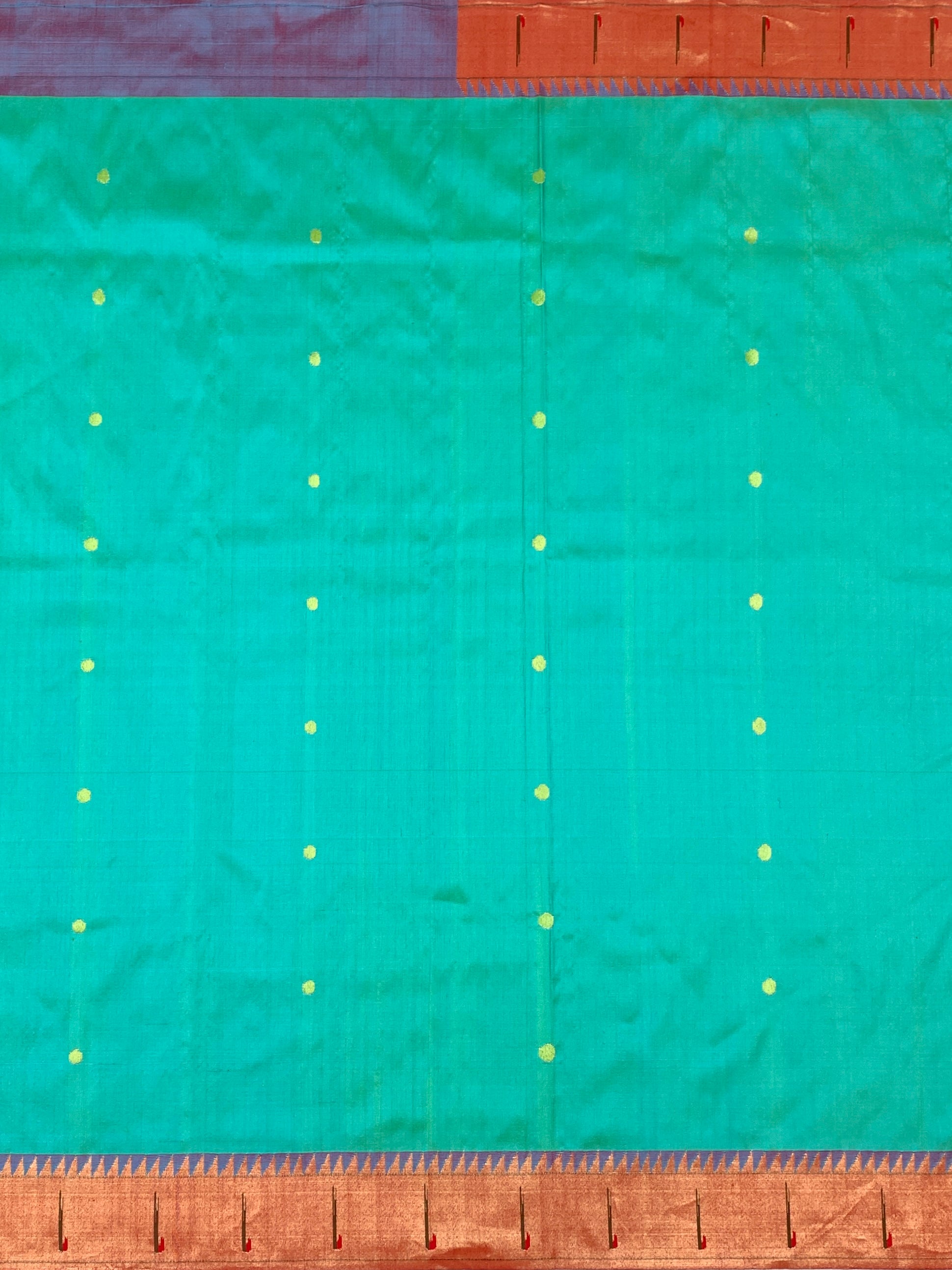 Exquisite Turquoise Blue Paithani Silk Saree with Grand Peacock Pallu