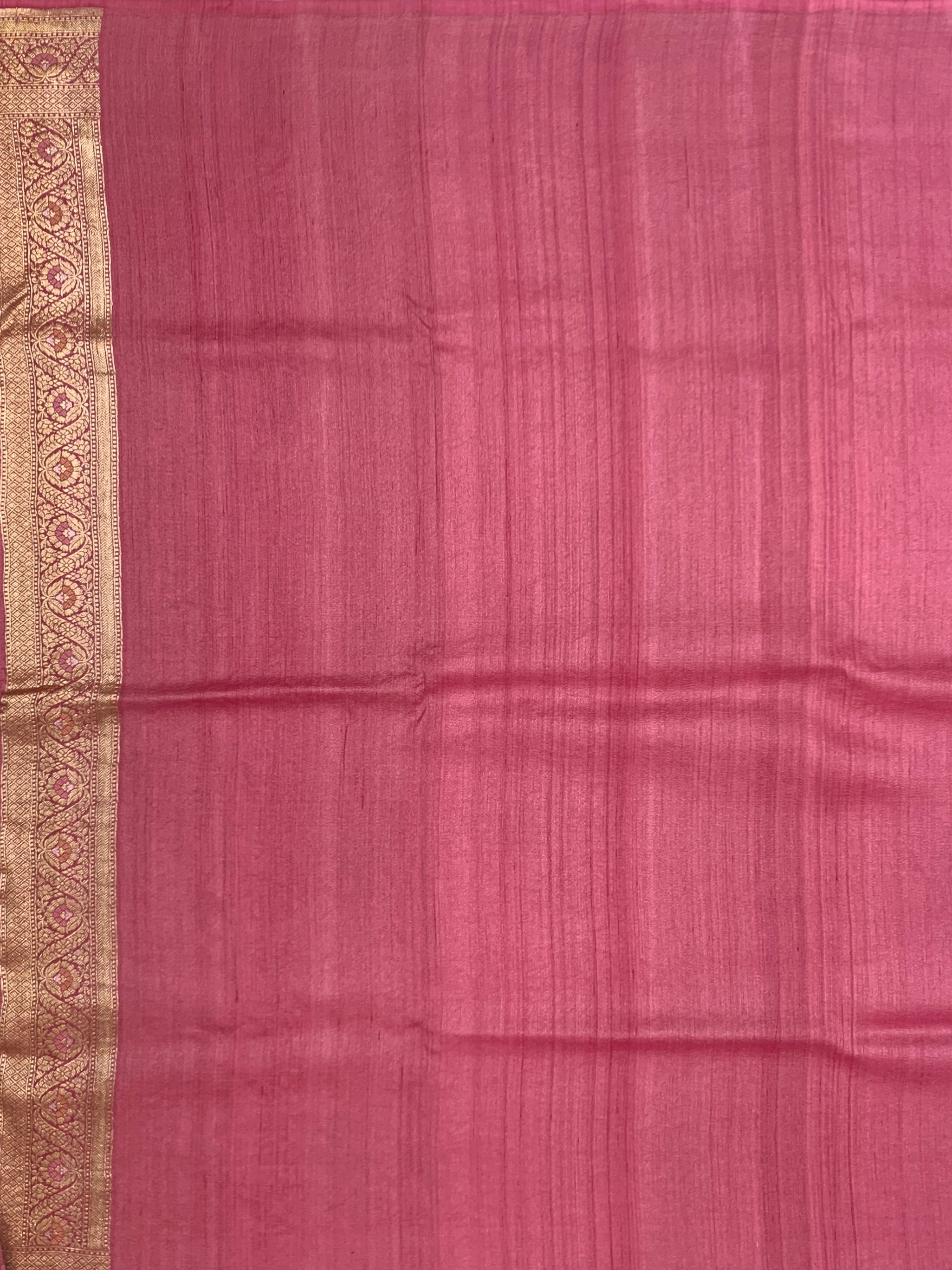 Exquisite Geometric Tussore Georgette Saree with Zari Brocade