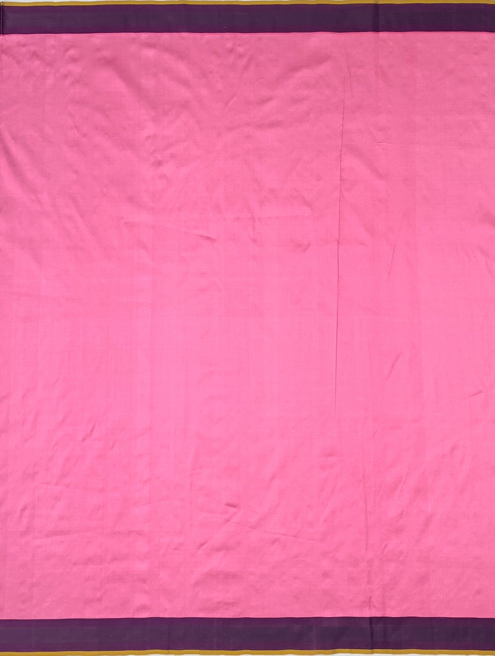 Vibrant Pink Banarasi Silk Saree with Stylized Botanical Motifs