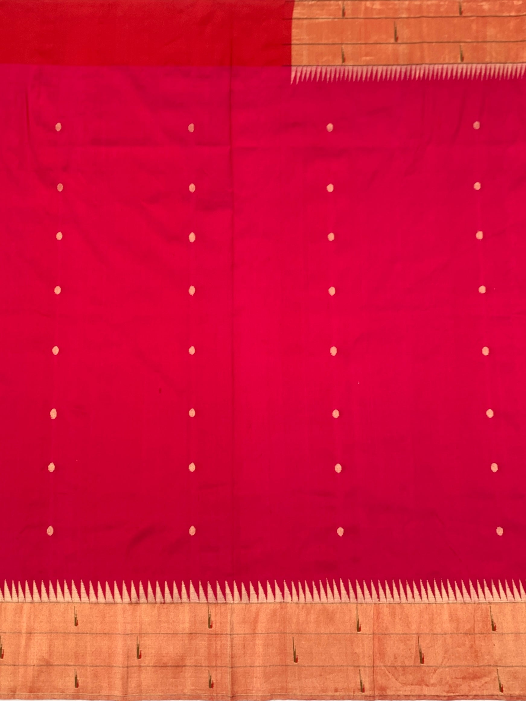 Opulent Rani Pink Paithani Silk Saree with Vibrant Parrot Pallu
