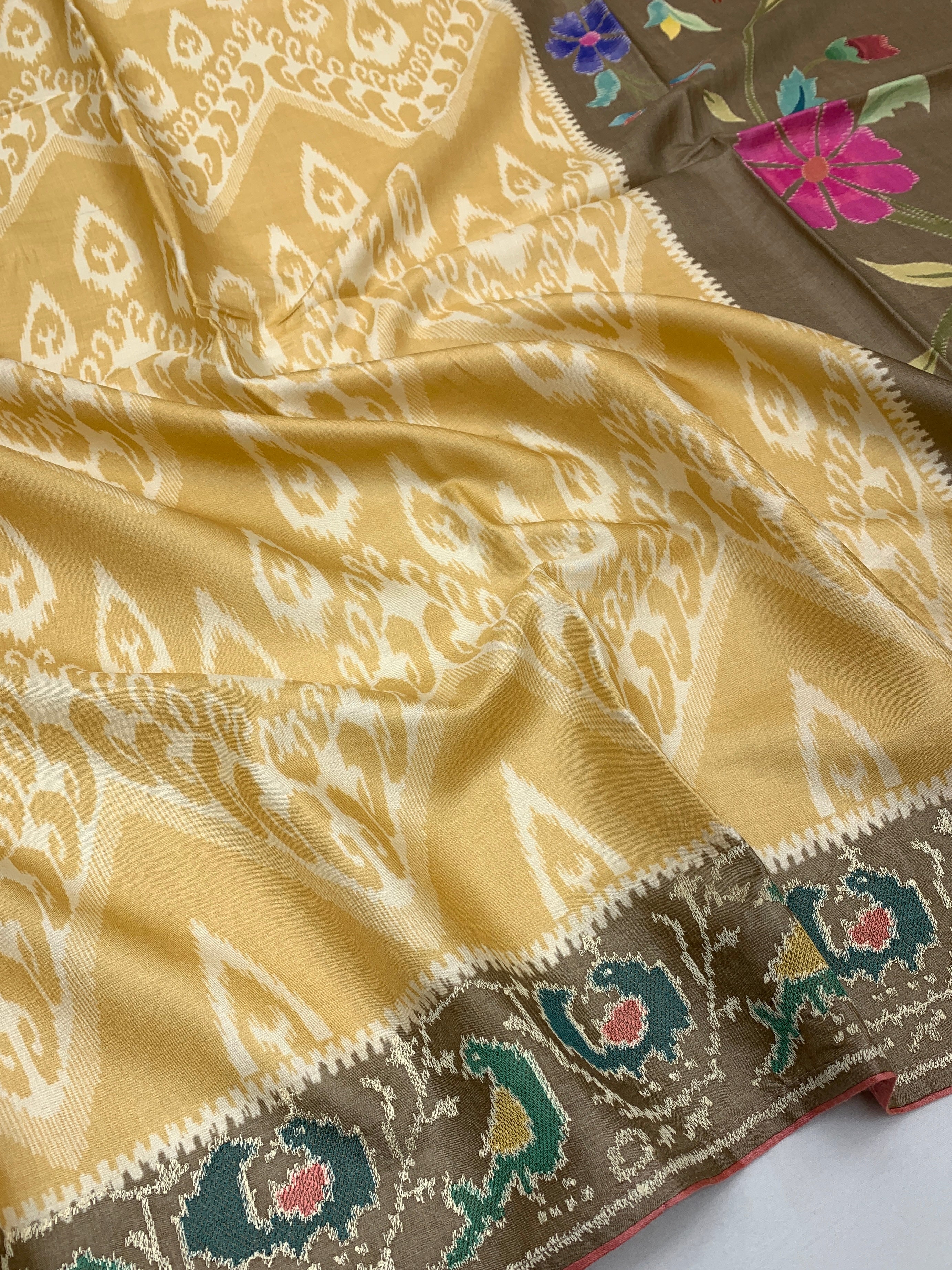 Tussore Saree Cream In Colour