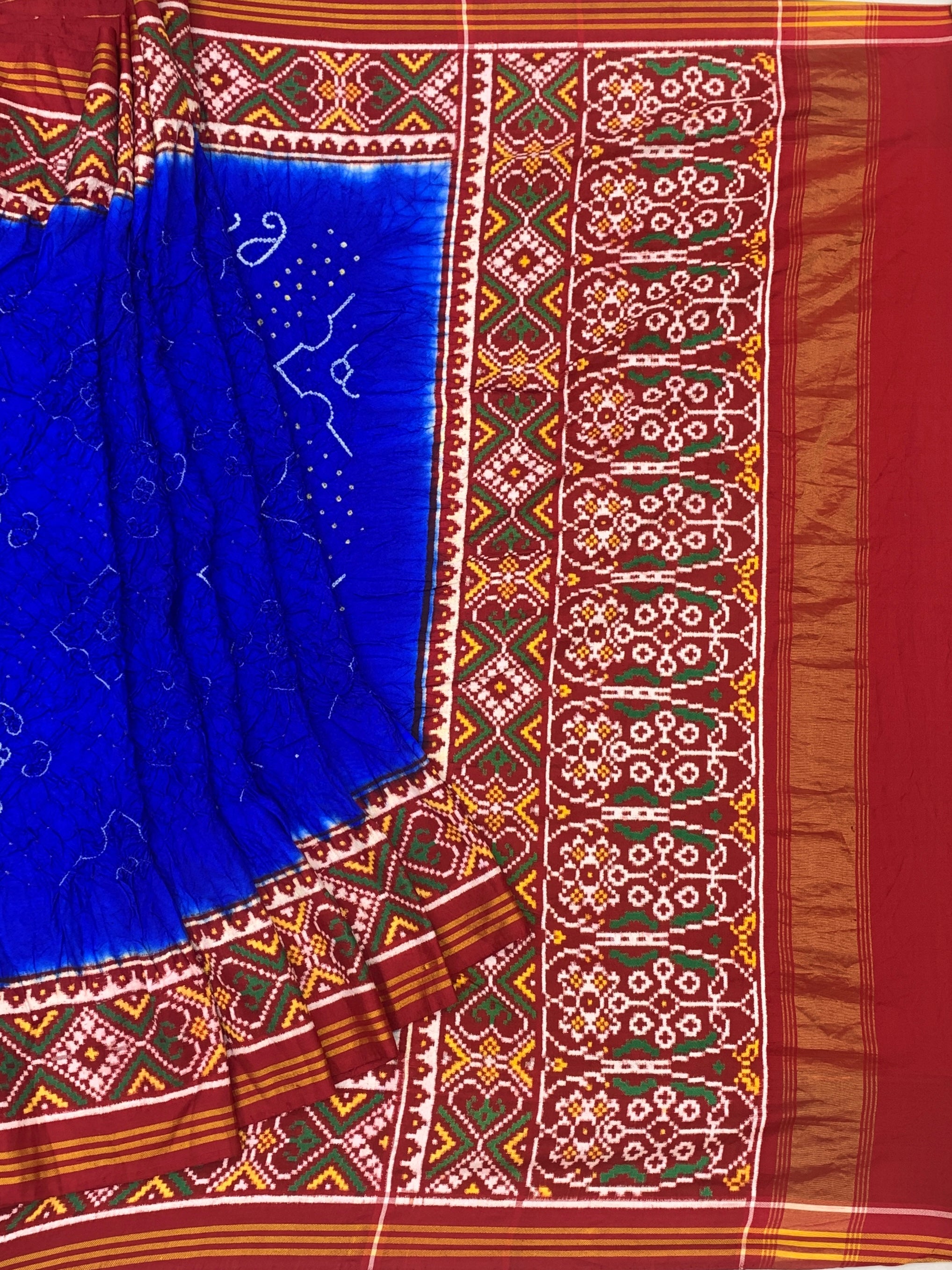 Royal Blue & Maroon Patan Patola Silk Saree
