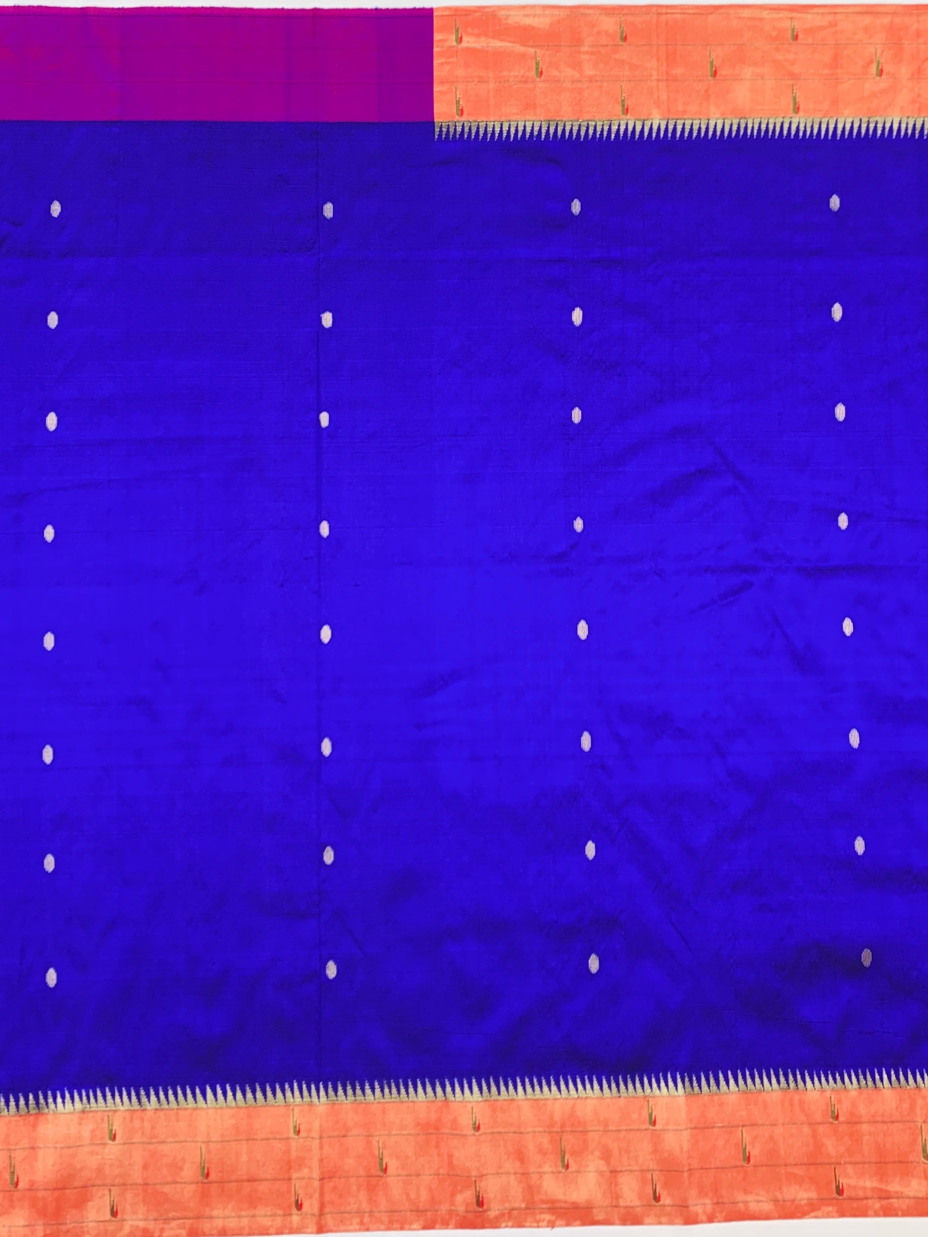 Electric Royal Blue Paithani Silk Saree with Enchanting Parrot Pallu