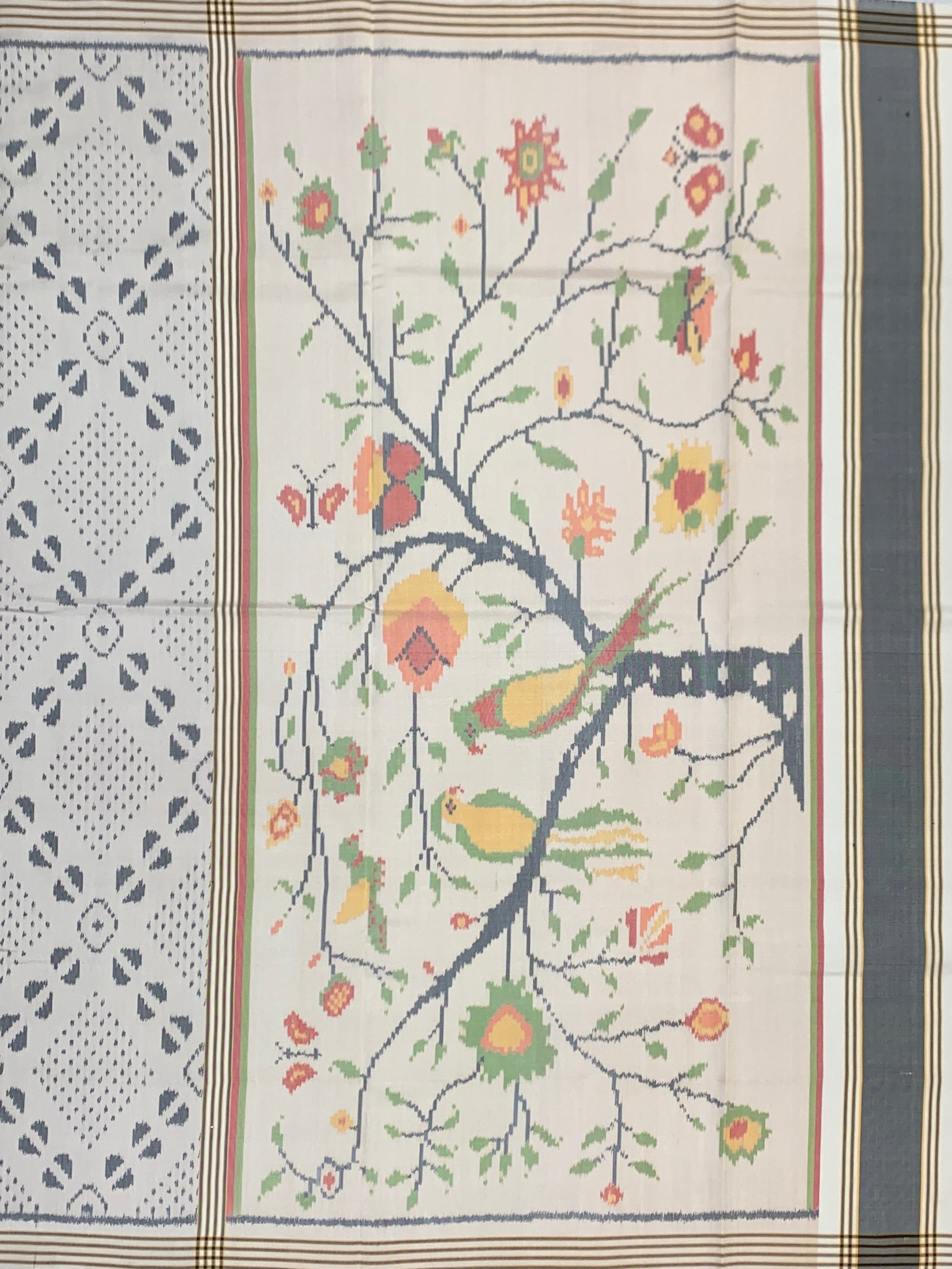 Pristine Ivory Patola Saree with Scenic 'Tree of Life' Pallu
