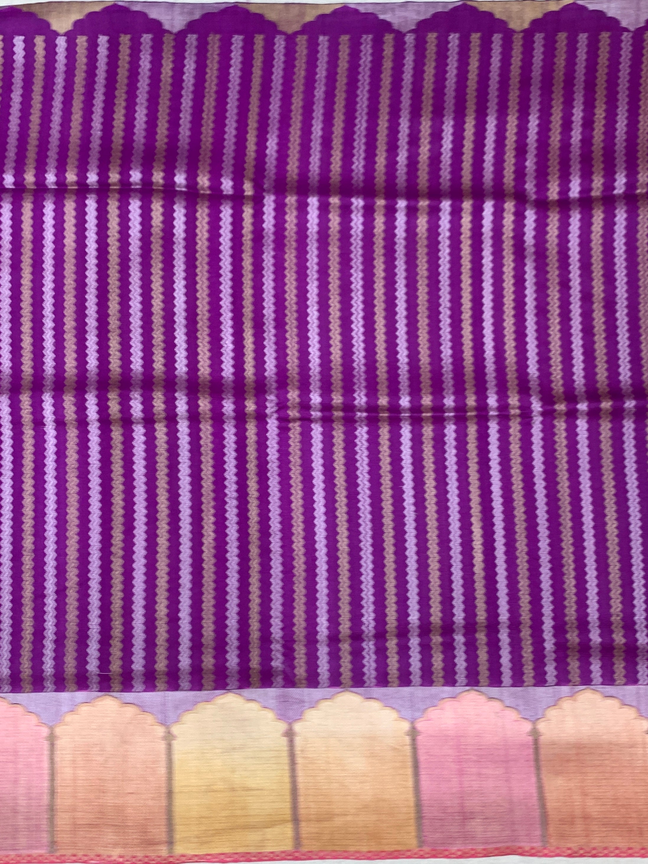 Royal Purple Tussore Georgette Saree with Contrast Red Blouse