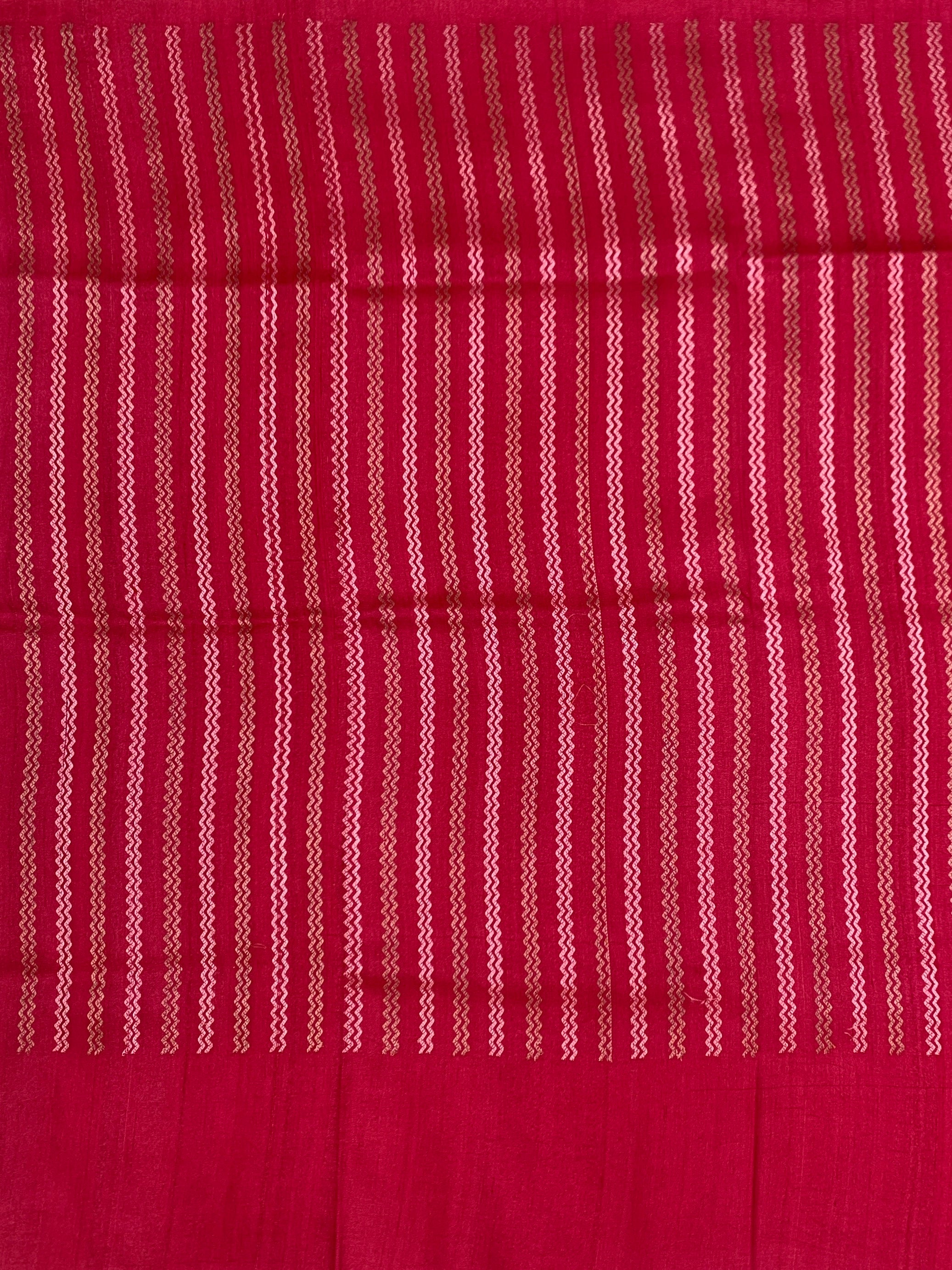 Royal Purple Tussore Georgette Saree with Contrast Red Blouse