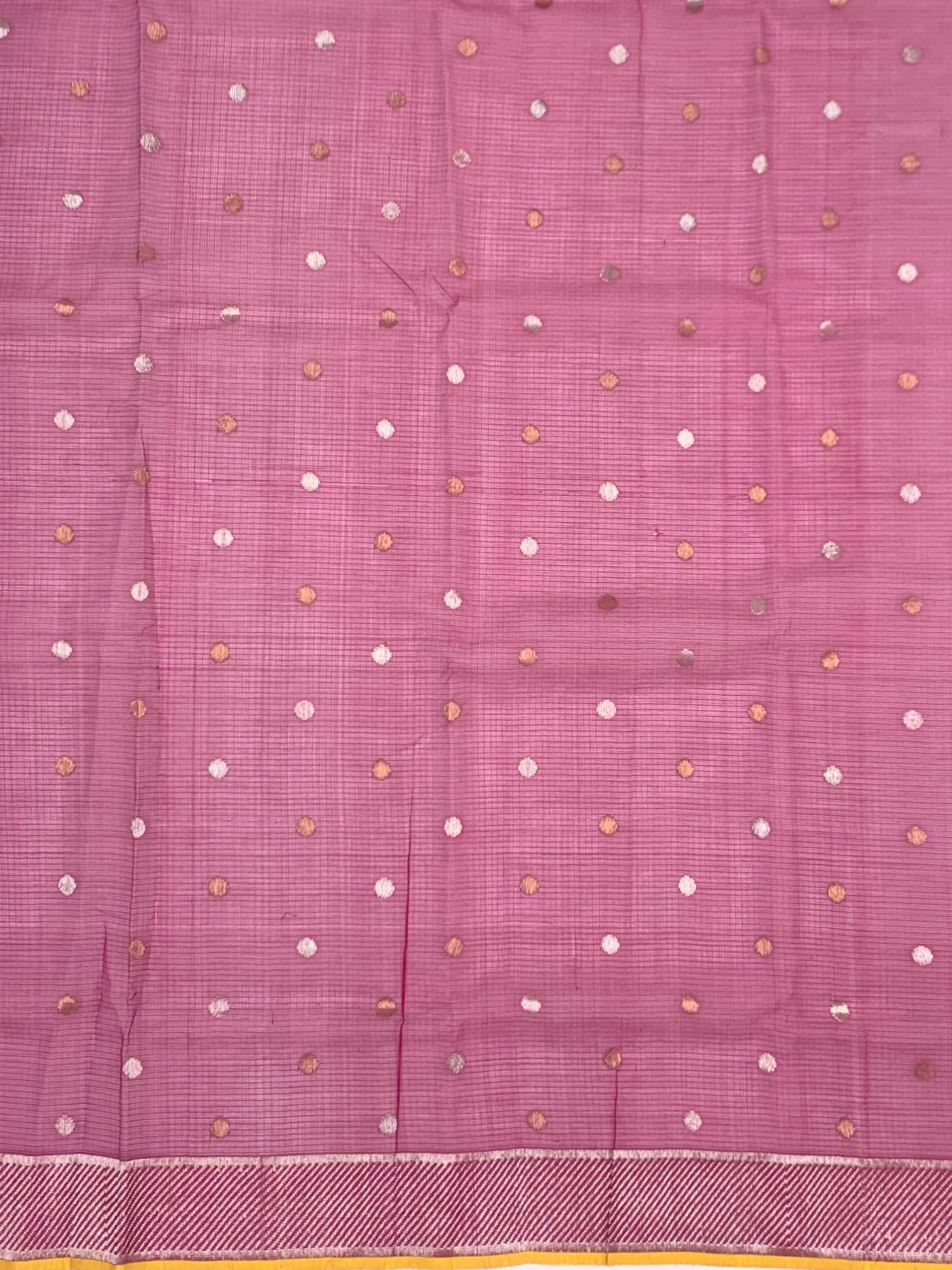 Lavender Dream: Dual-Tone Zari Kota Saree with Contrast Magenta Blouse