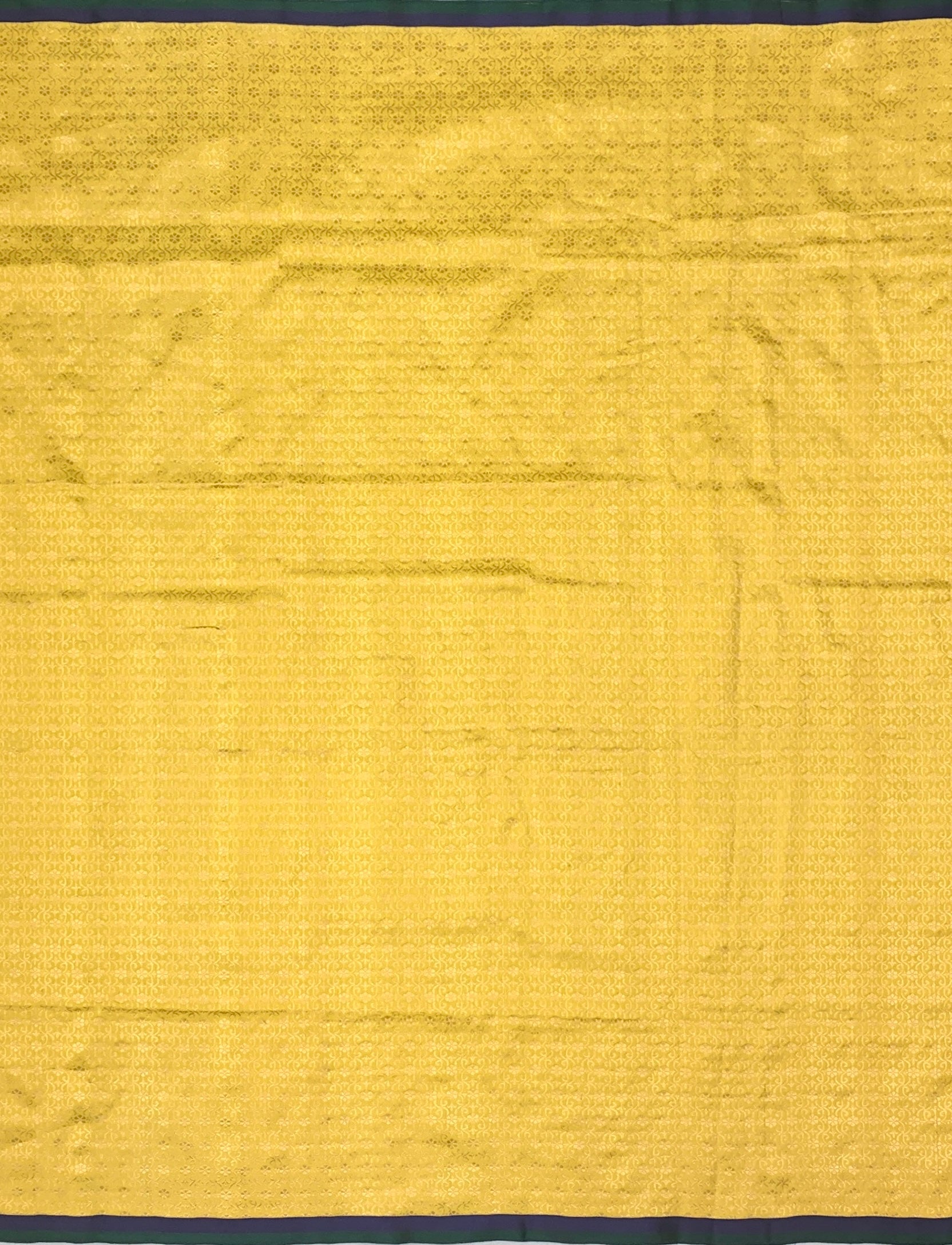 Radiant Yellow Banarasi Silk Saree with Woven Floral Motifs