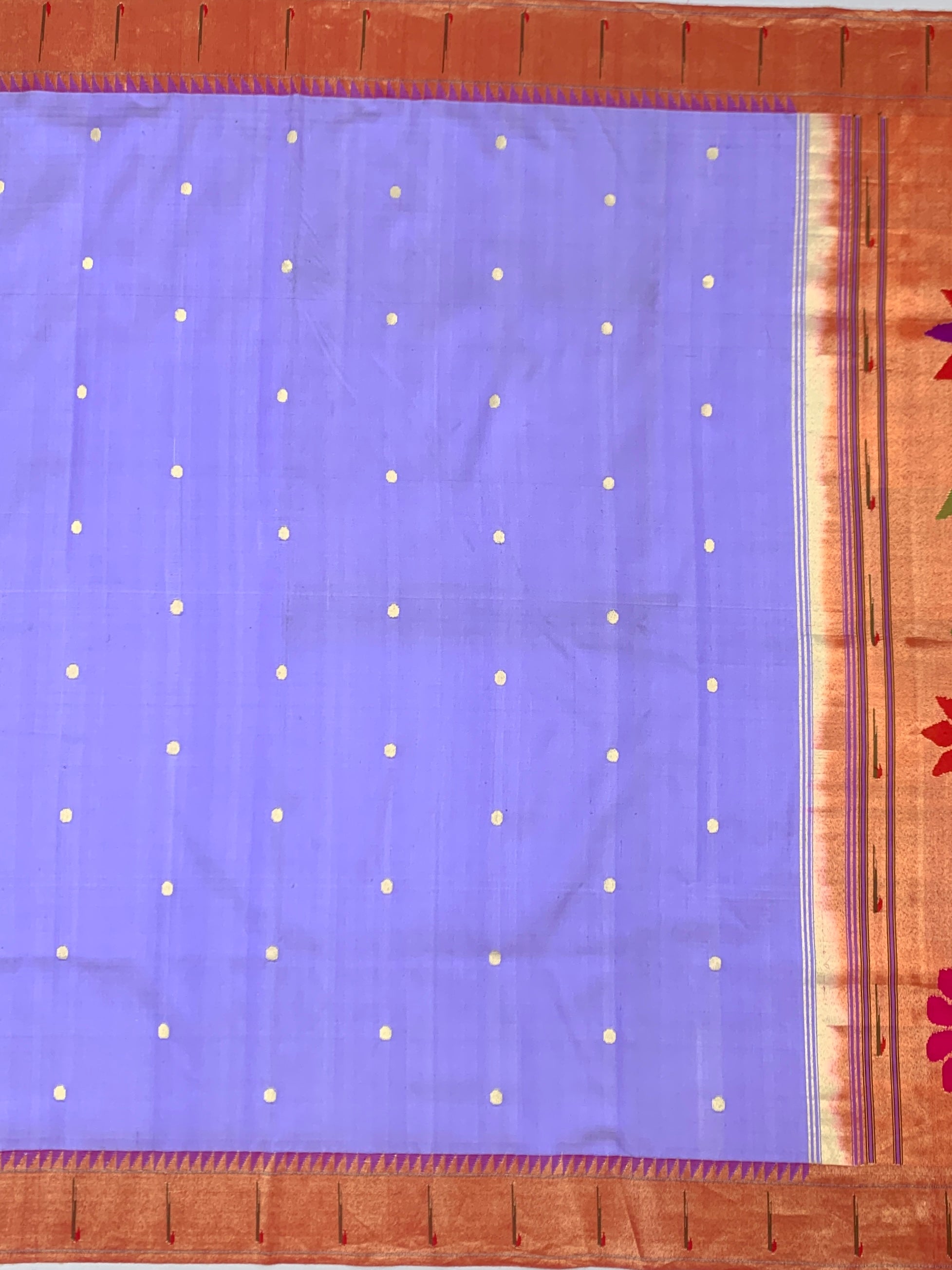 Ethereal Lavender Paithani Silk Saree with Majestic Peacock Pallu