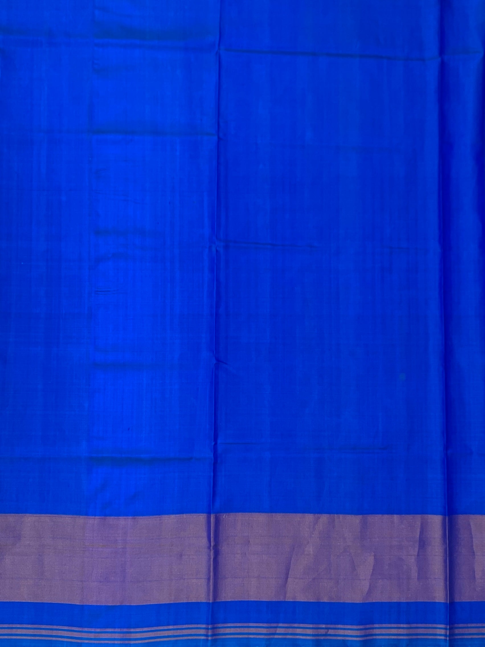 Royal Blue Geometric Lattice: Heritage Rajkot Patola Silk Saree