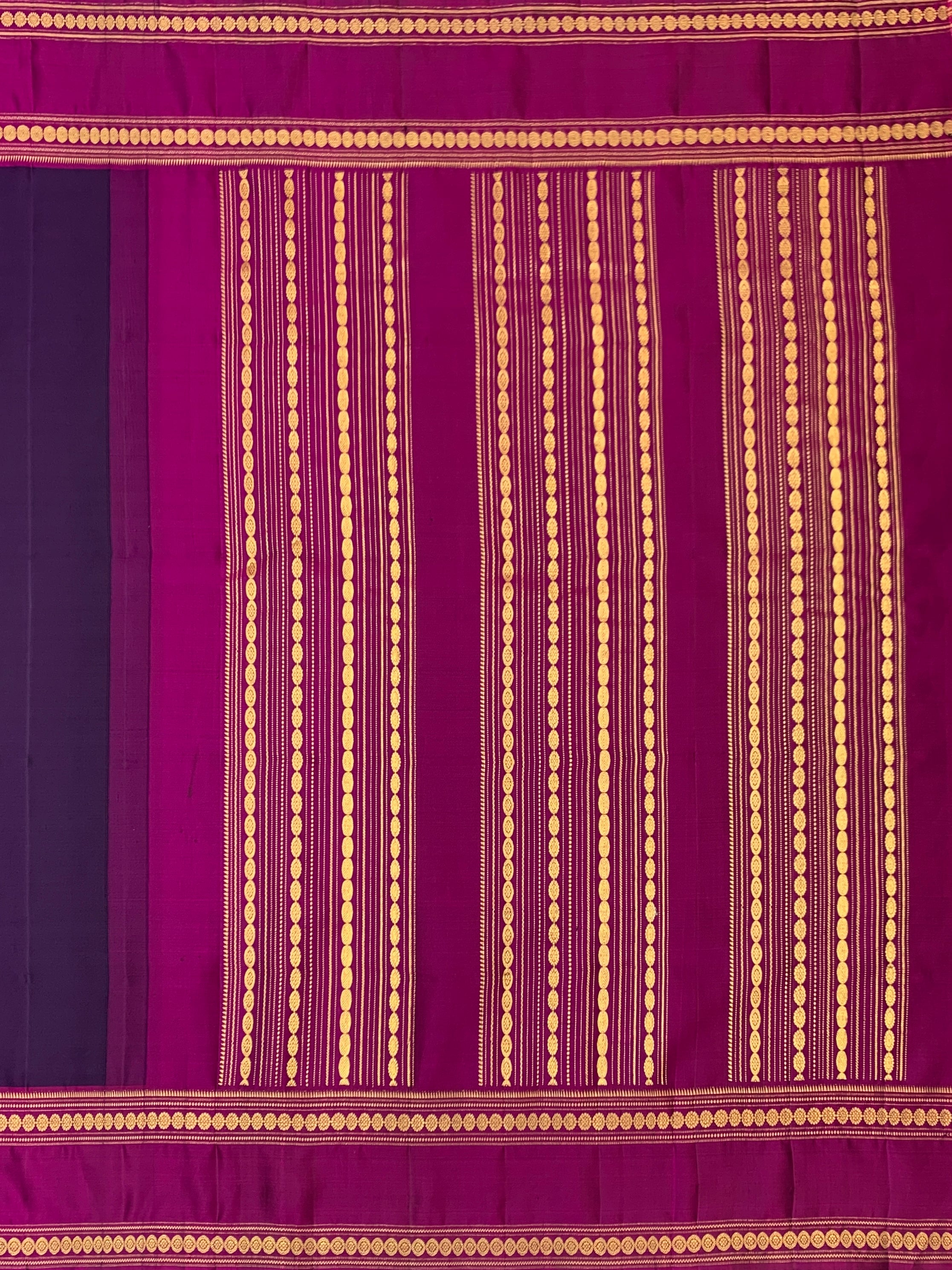 Royal Deep Purple & Magenta Pure Gadwal Pattu Silk Saree