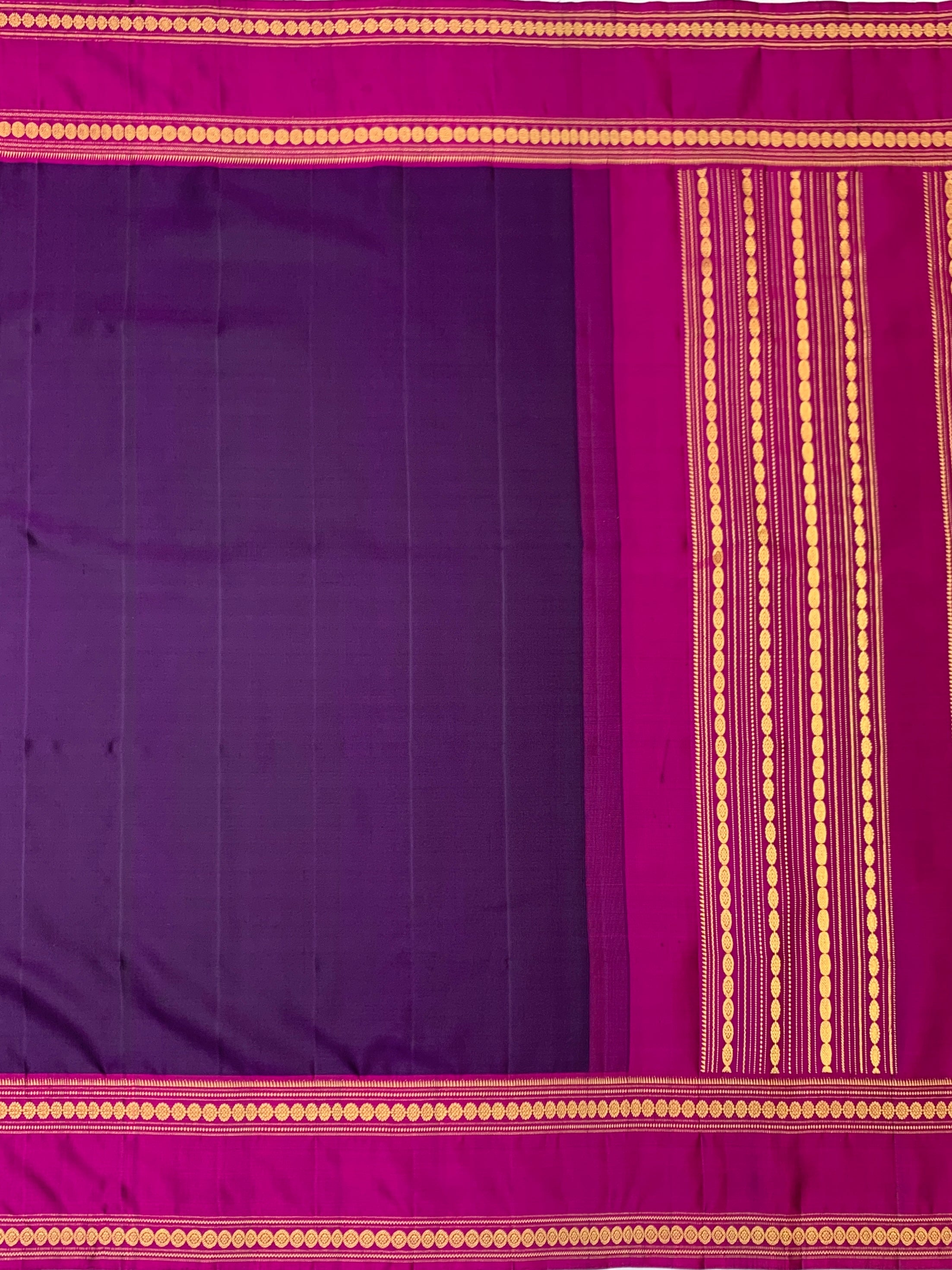 Royal Deep Purple & Magenta Pure Gadwal Pattu Silk Saree