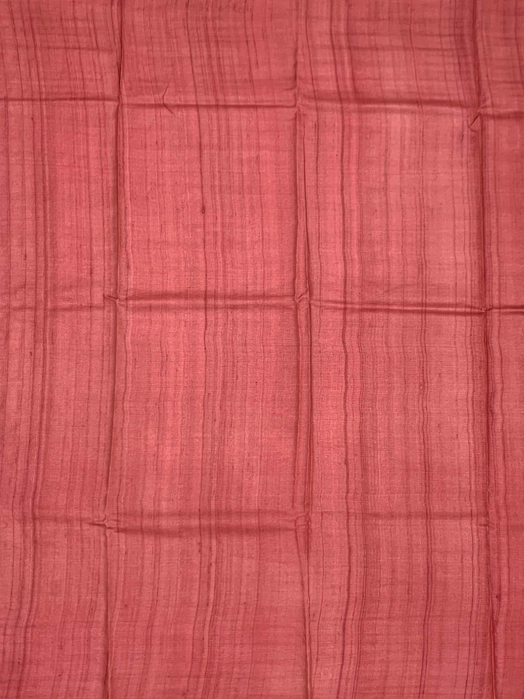 Classic Crimson: Heritage Floral Tussore Printed Saree