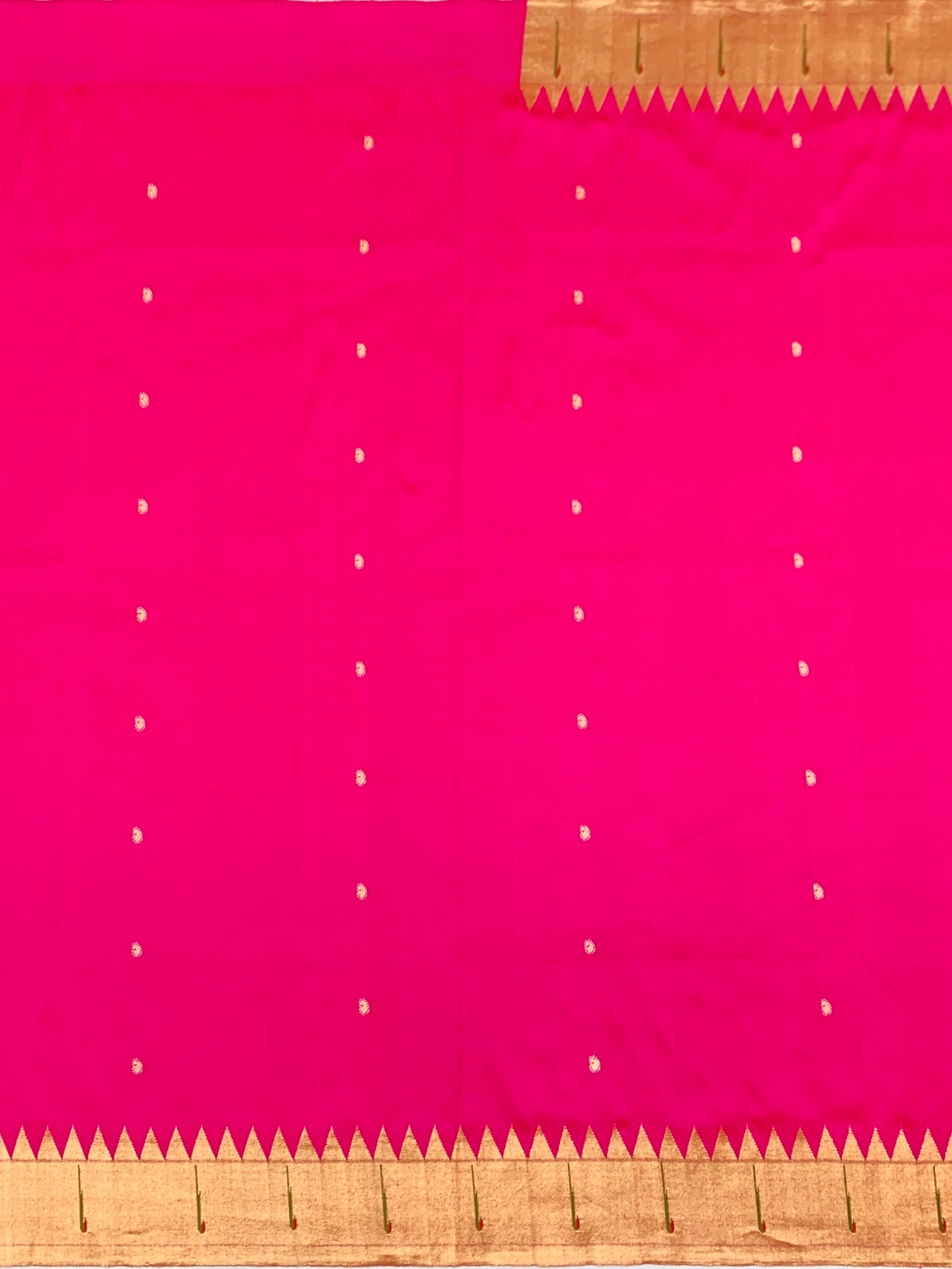 Authentic Rani Pink Paithani Silk Saree with Traditional Munia Pallu