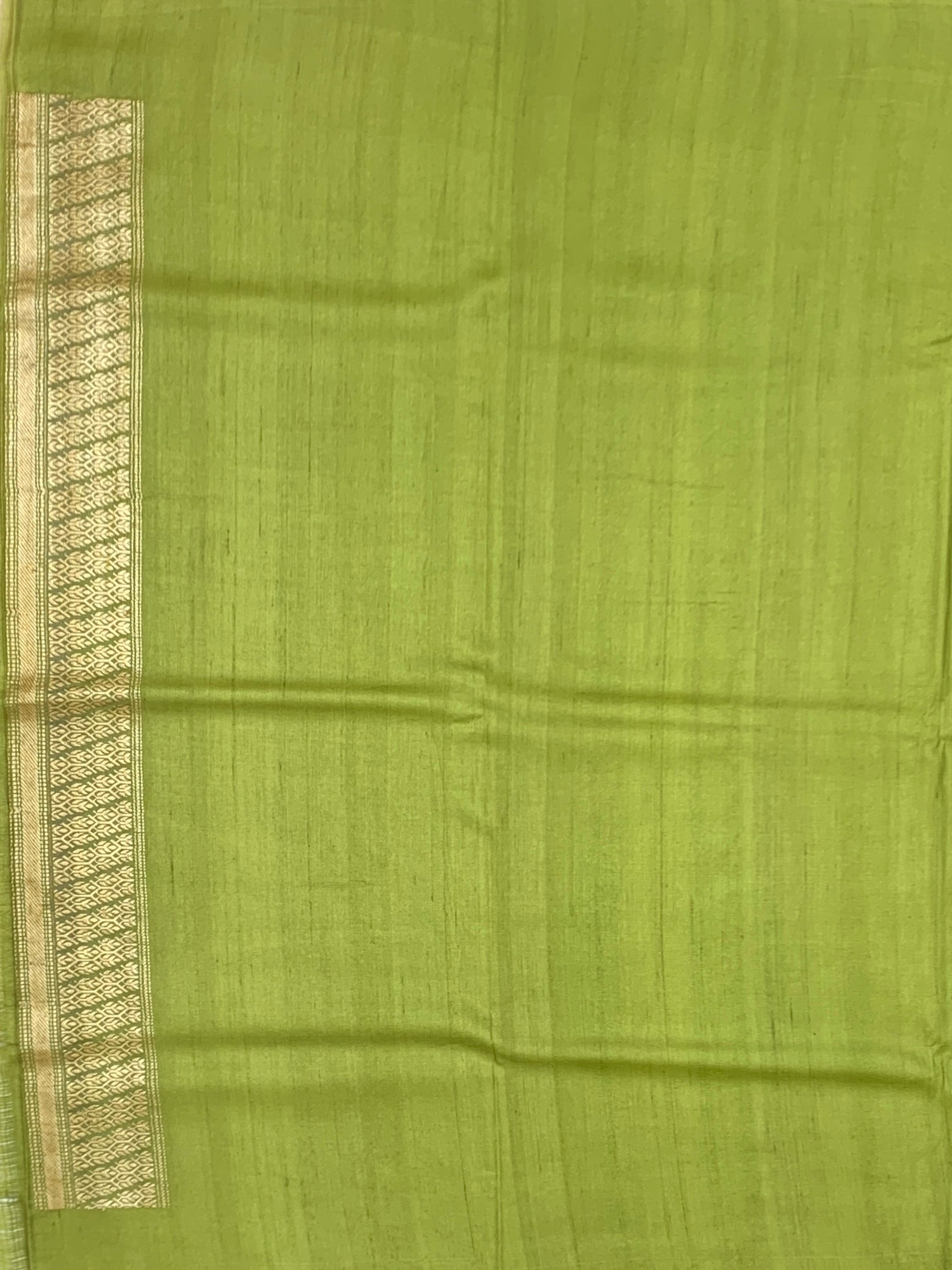 Soft Rose Pink Tussore Georgette Saree with Meenakari Botanicals and Olive Blouse
