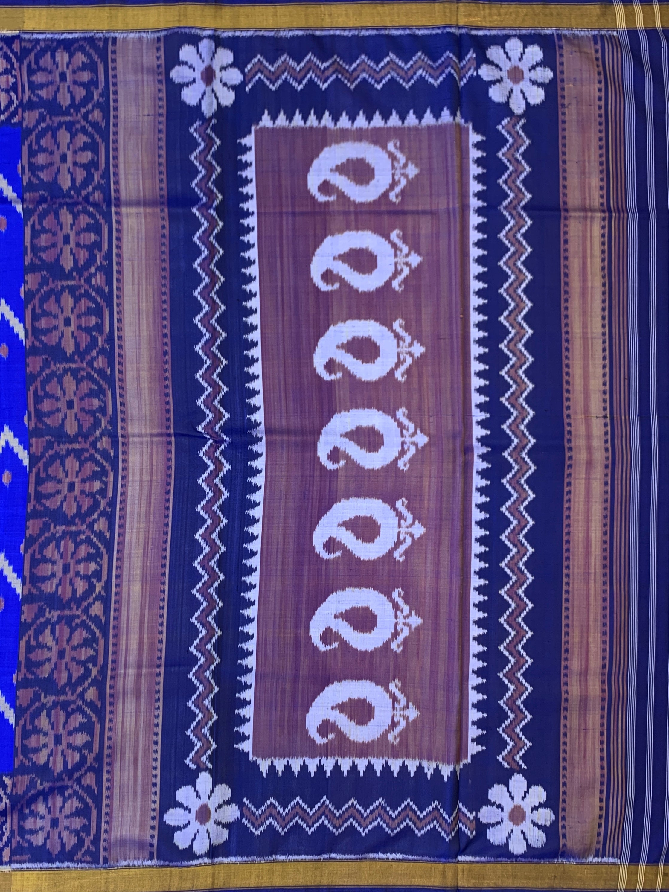Majestic Royal Blue Rajkot Patola Silk Saree with Paisley Pallu