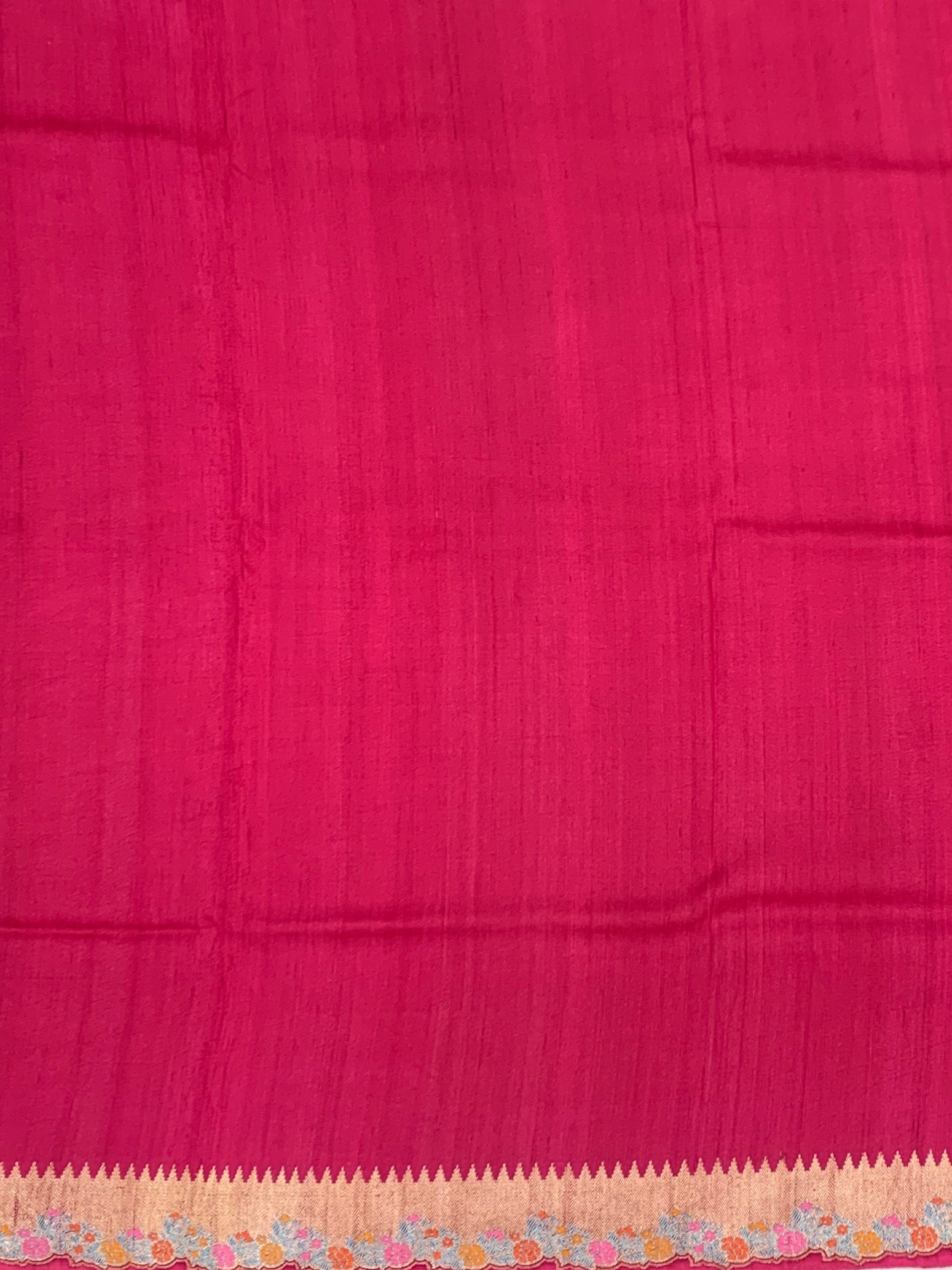 Regal Aubergine Purple Tussore Georgette Saree with Meenakari Floral Jaal
