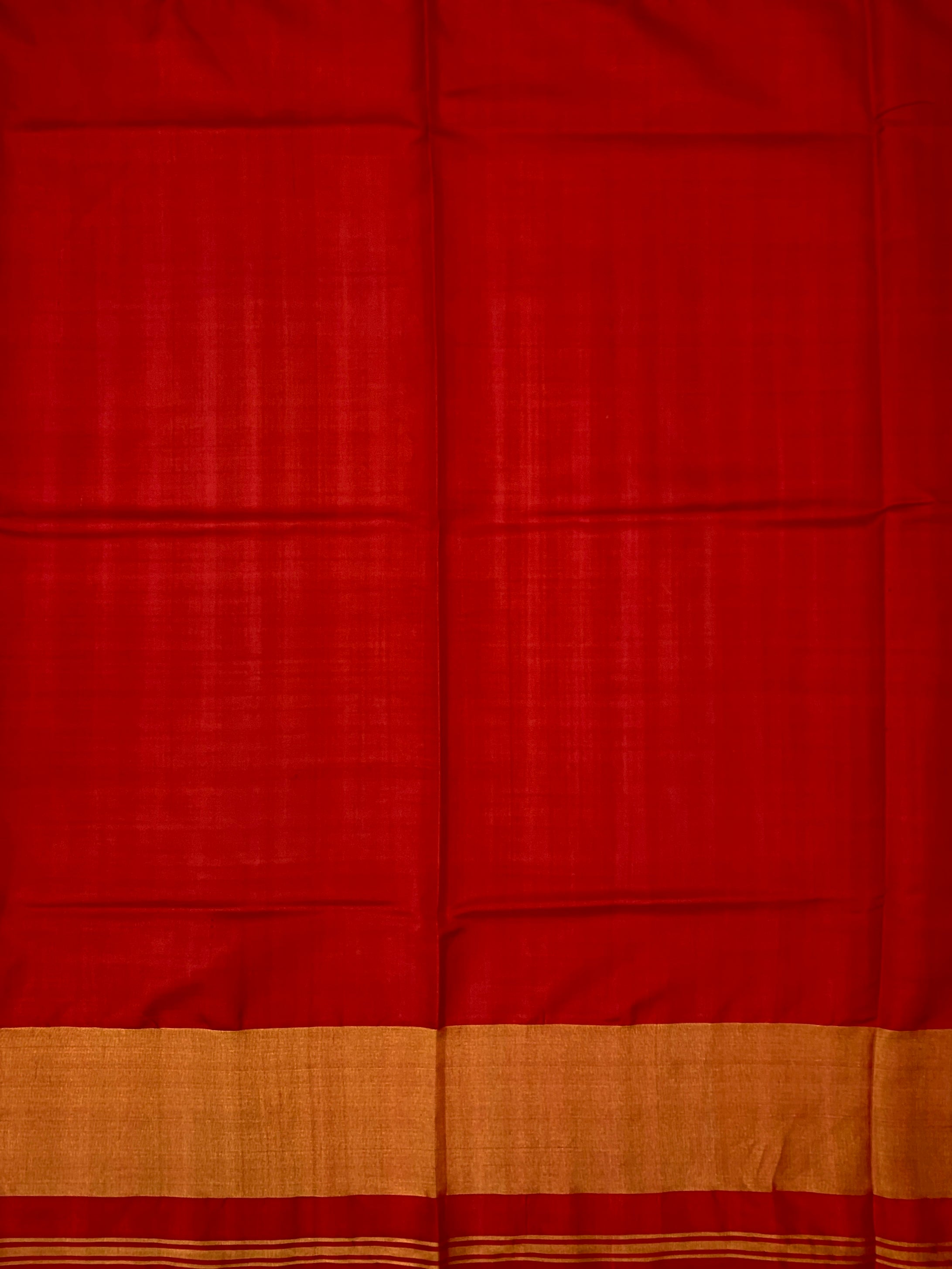 Rust Amber & Crimson Red Rajkot Patola Silk Saree