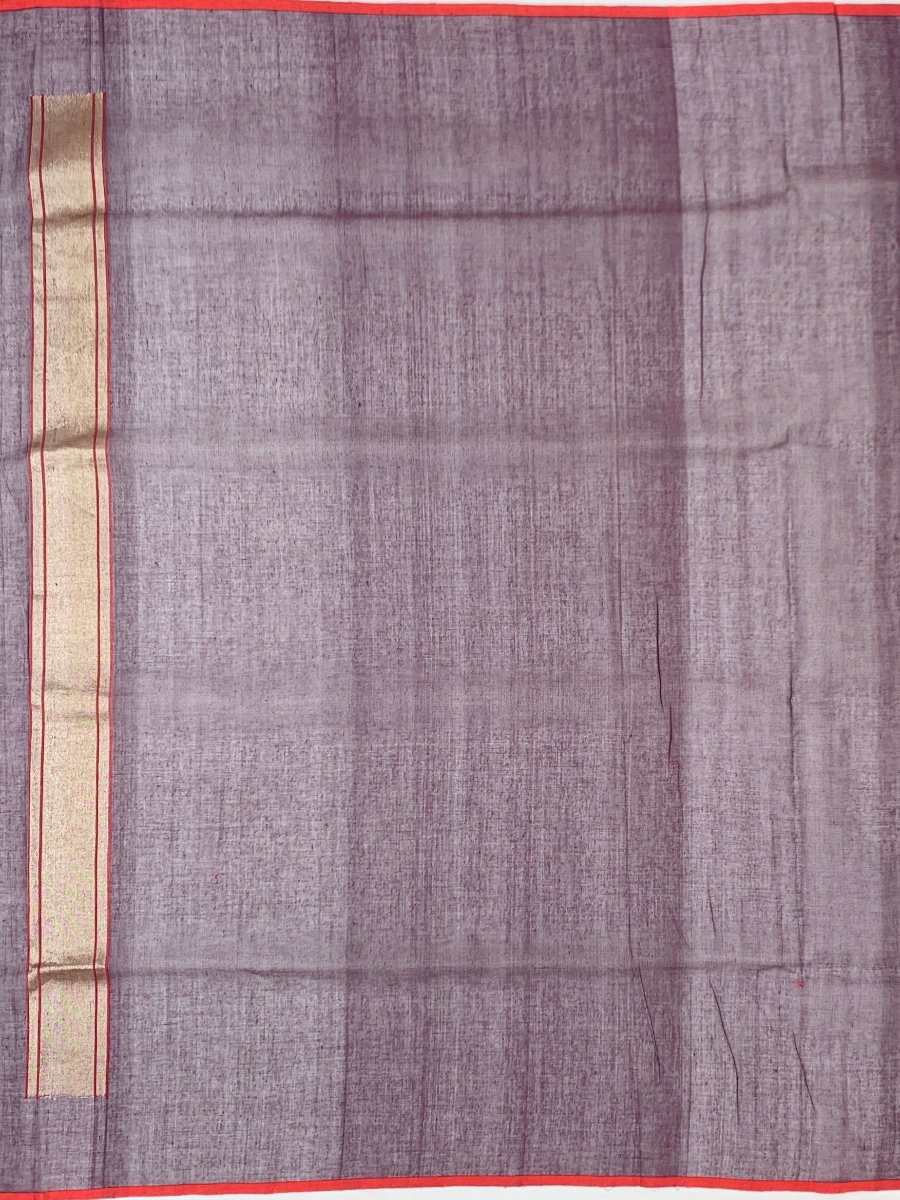 Majestic Deep Aubergine Cotton Jamdani Saree with Diagonal Floral Vines and Avian Pallu