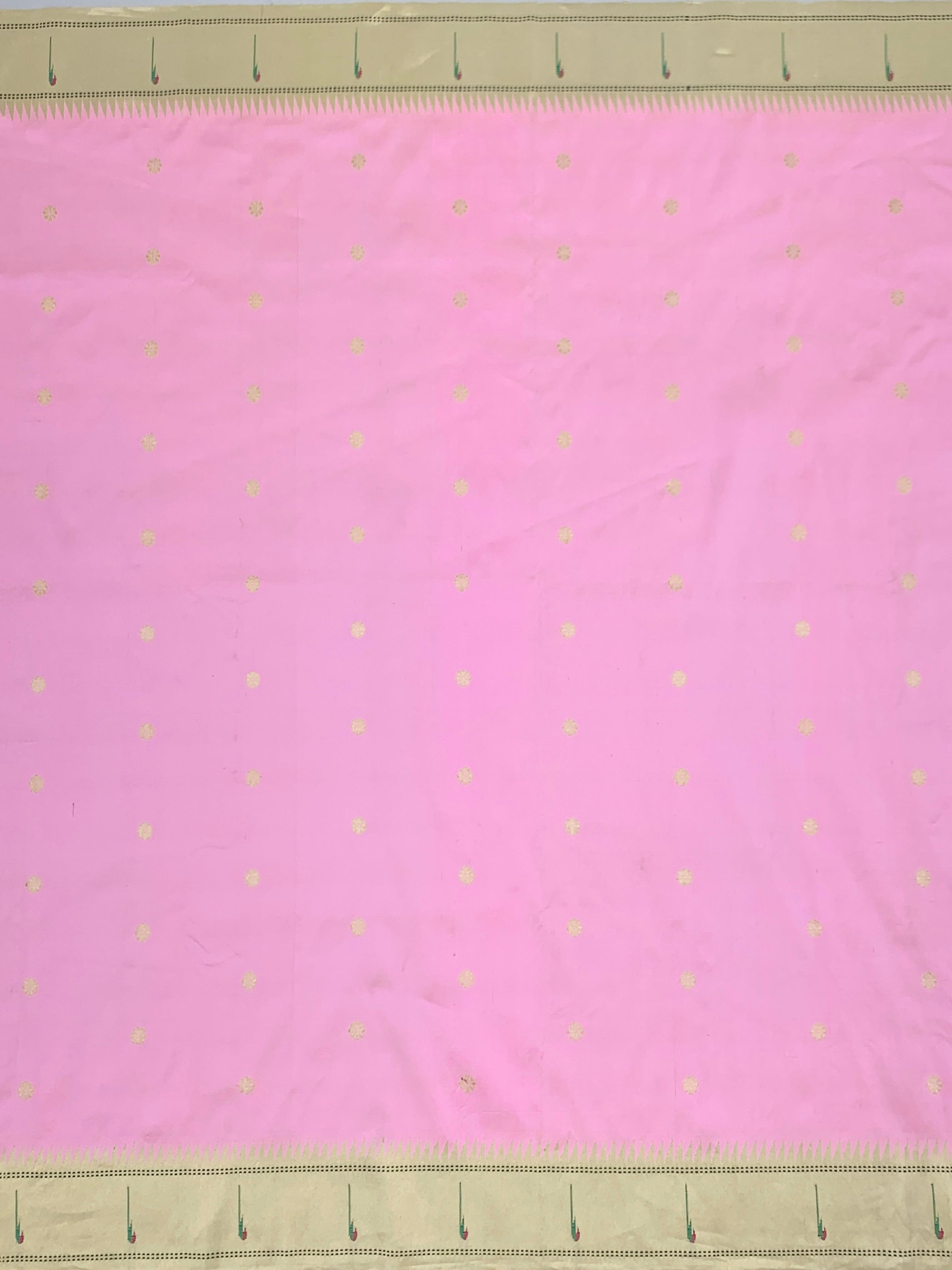 Ethereal Baby Pink Paithani Silk Saree with Geometric Floral Pallu