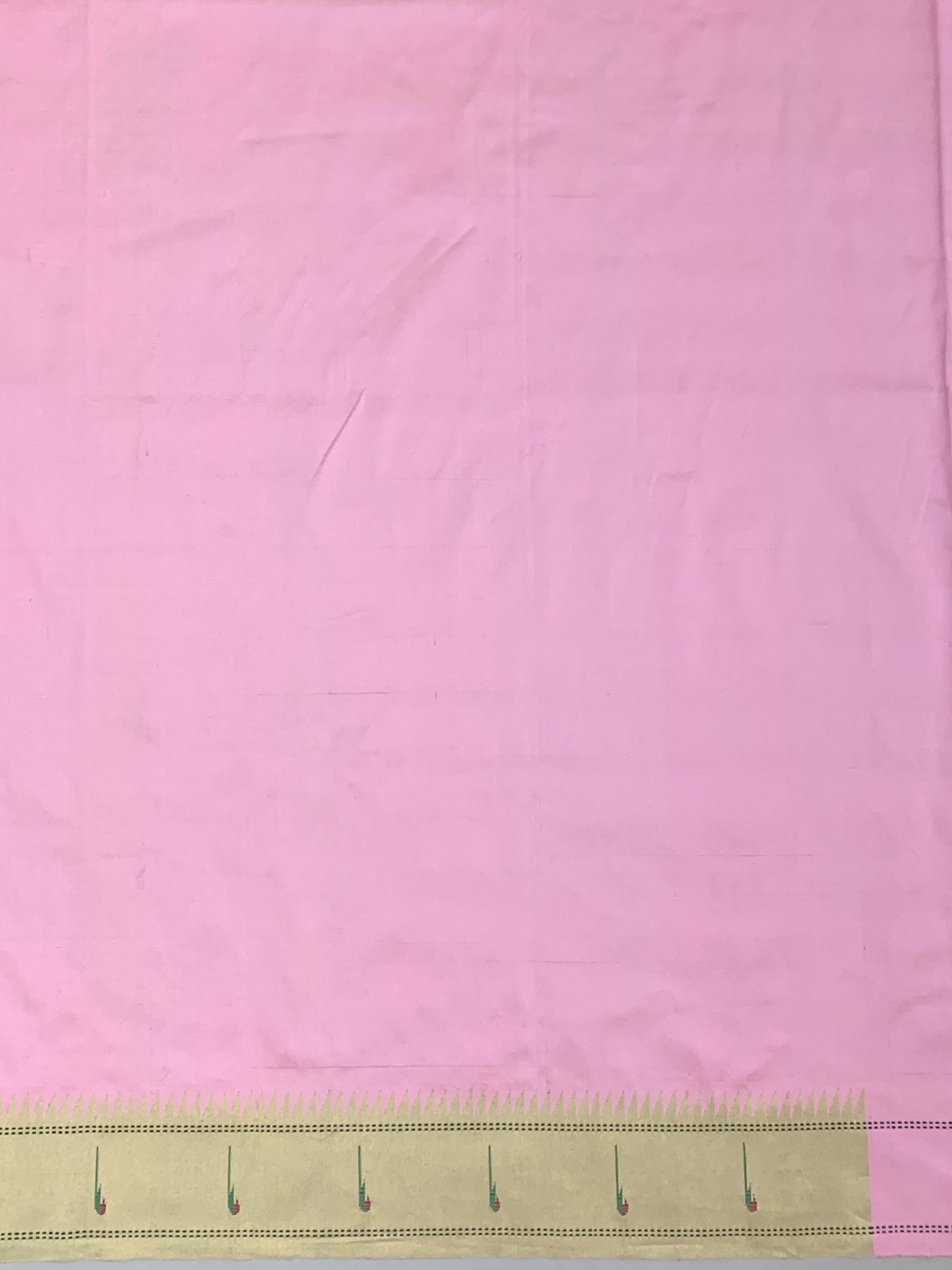 Ethereal Baby Pink Paithani Silk Saree with Geometric Floral Pallu