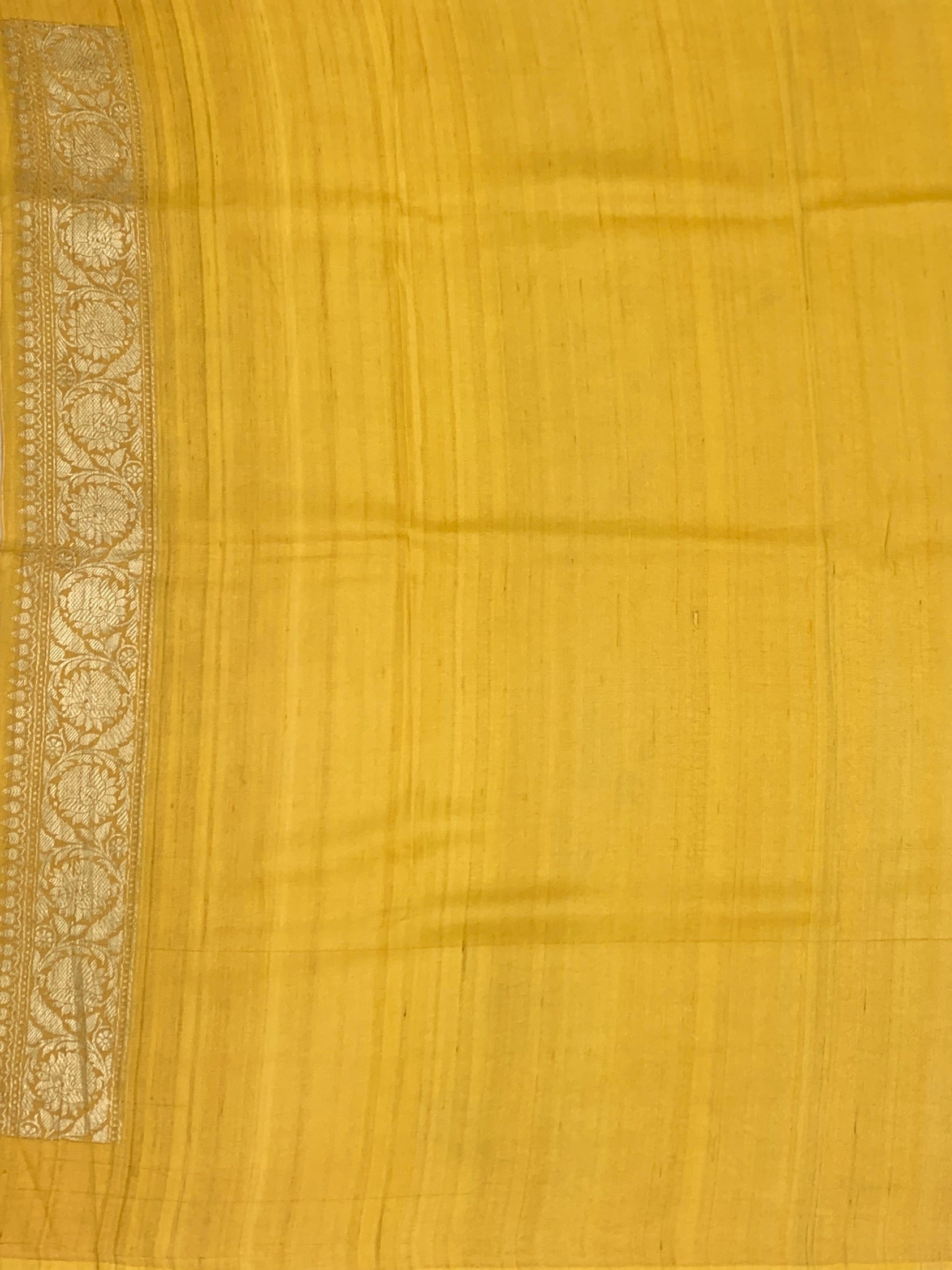 Dusty Blue Tussore Georgette Saree with Meenakari Botanicals and Rust Zari Pallu