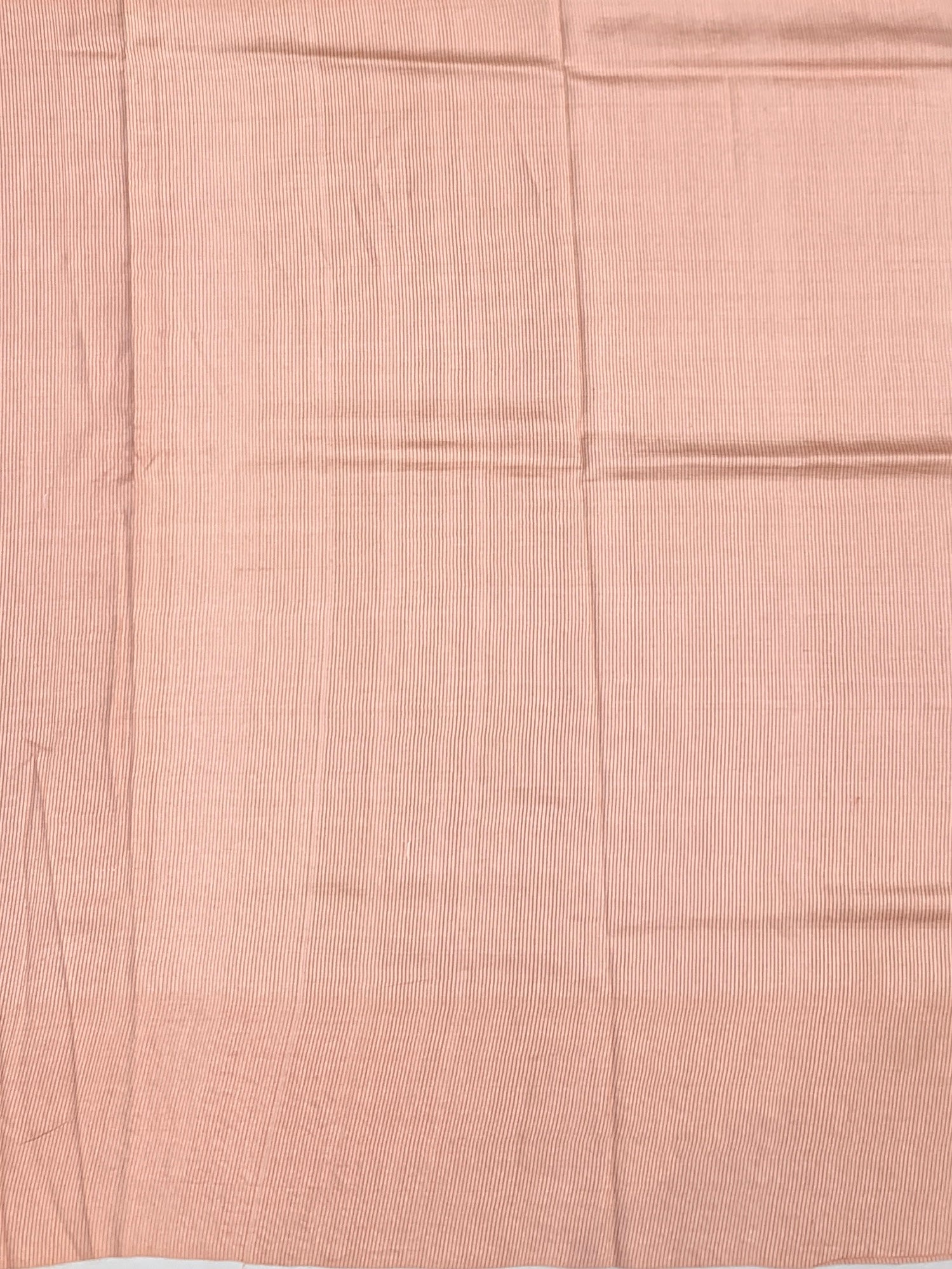 Warm Peach Tussore Silk Saree with Woven Checks & Floral Embroidery