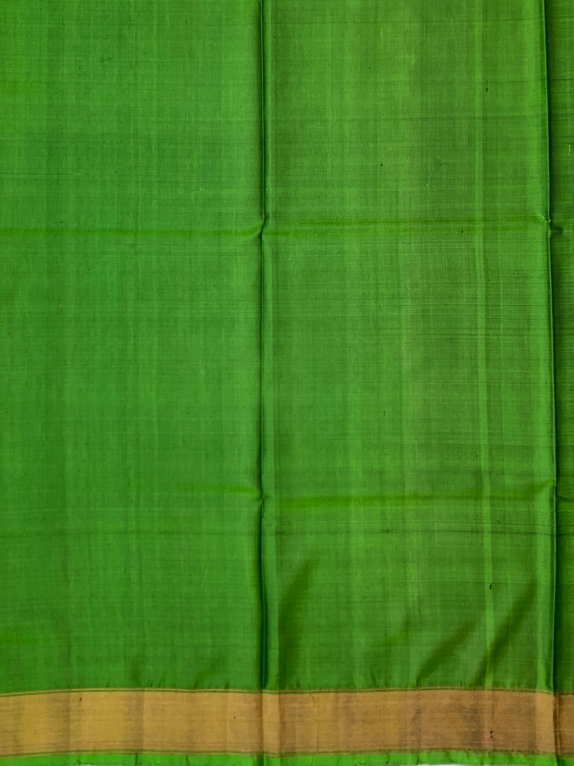 Emerald & Teal Blue Floral Rajkot Patola Silk Saree