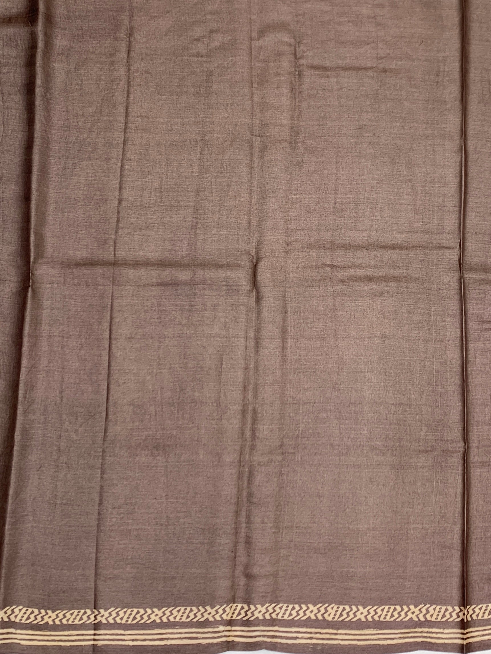 Imperial Purple & Earthy Taupe Printed Tussore Saree