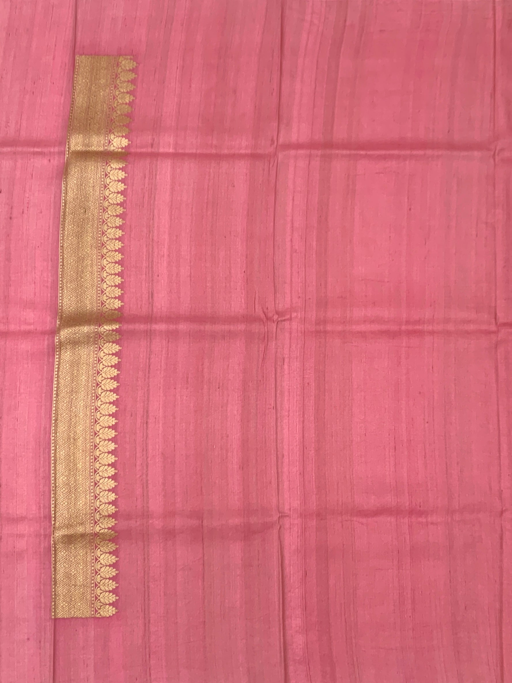 Rich Plum Tussore Georgette Saree with Meenakari Florals and Copper-Peach Pallu