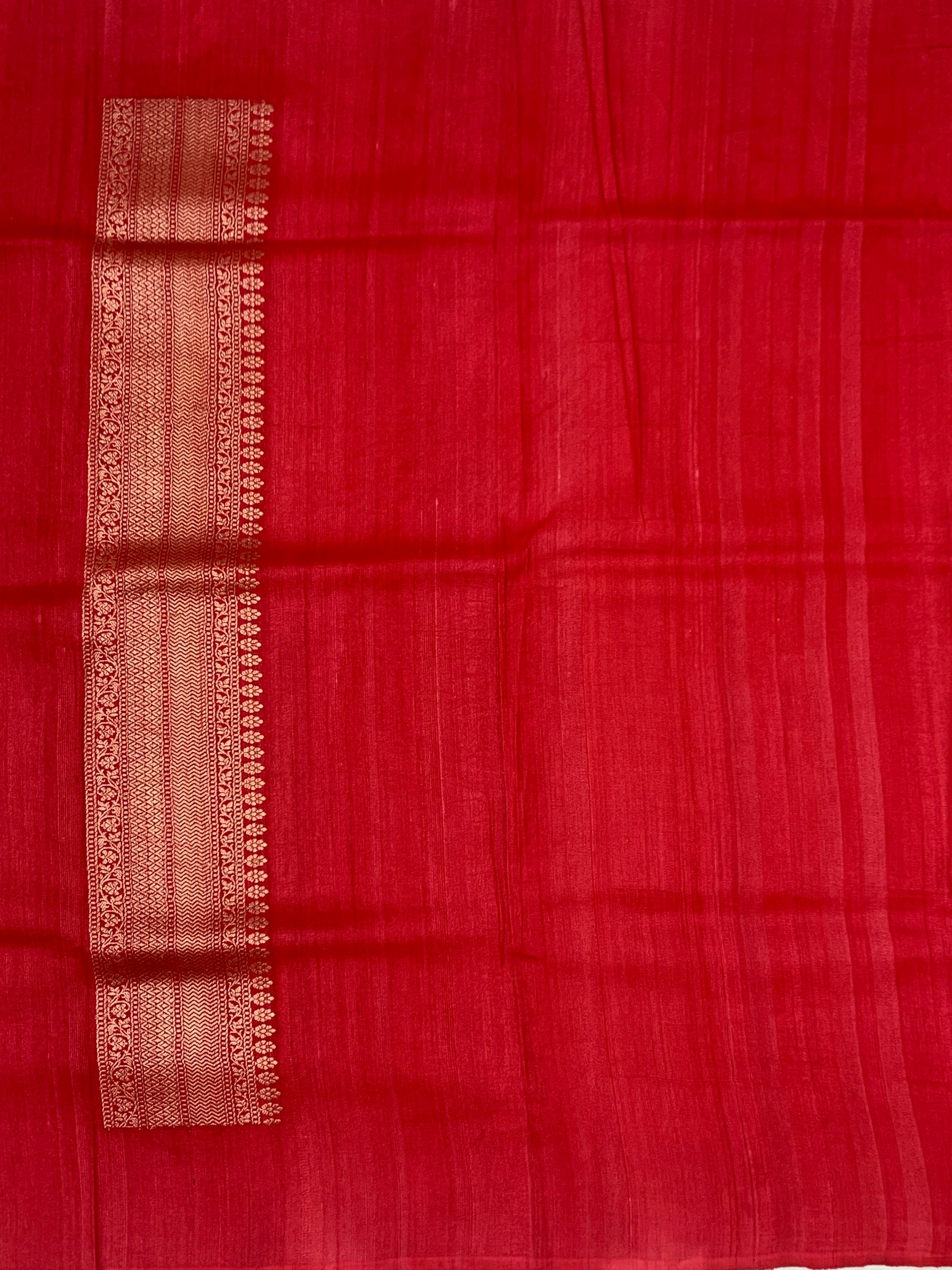 Dusty Mauve Tussore Georgette Saree with Floral Weave