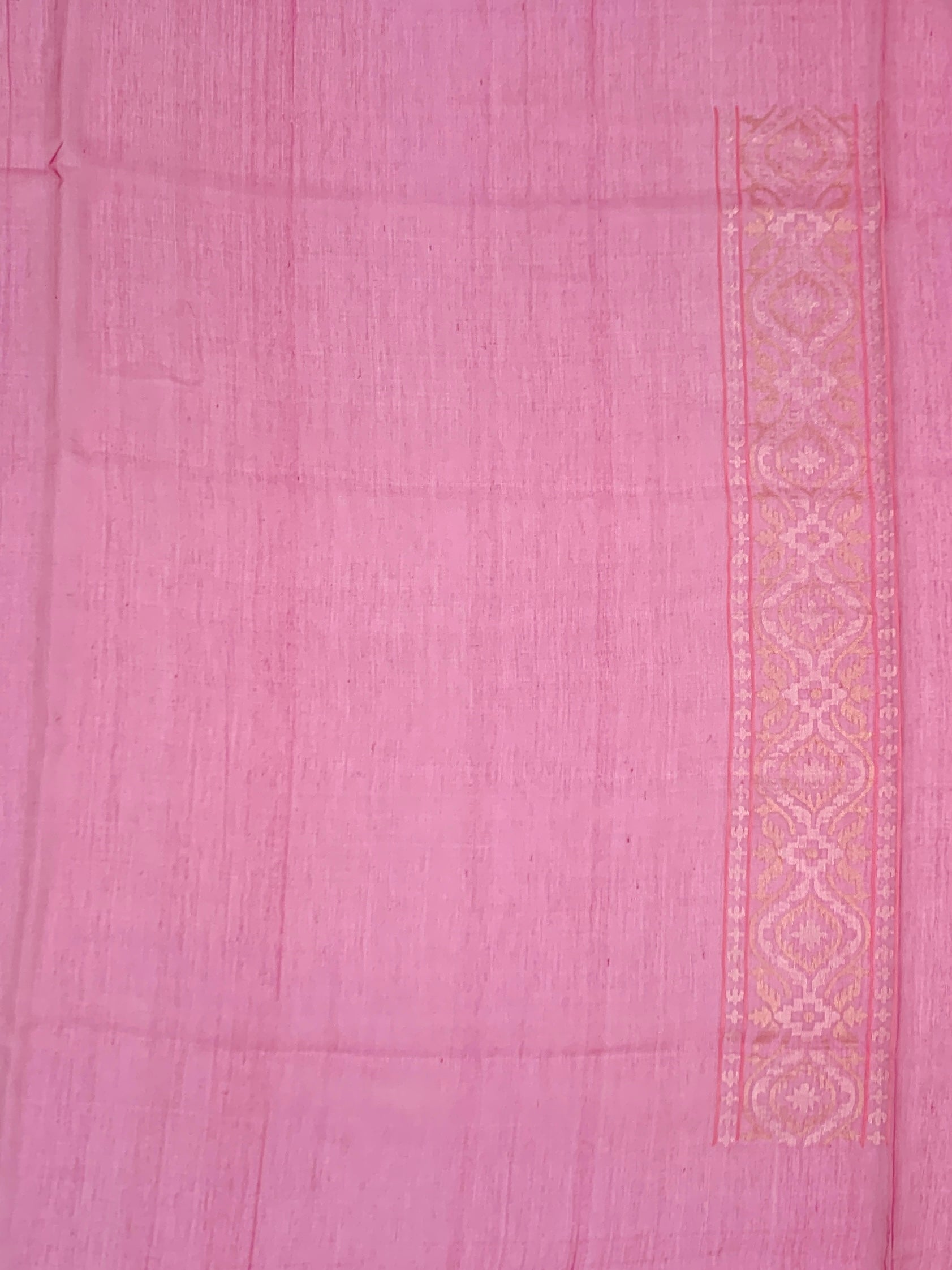 Vibrant Magenta-Pink Cotton Jamdani Saree with Multi-Color Motifs