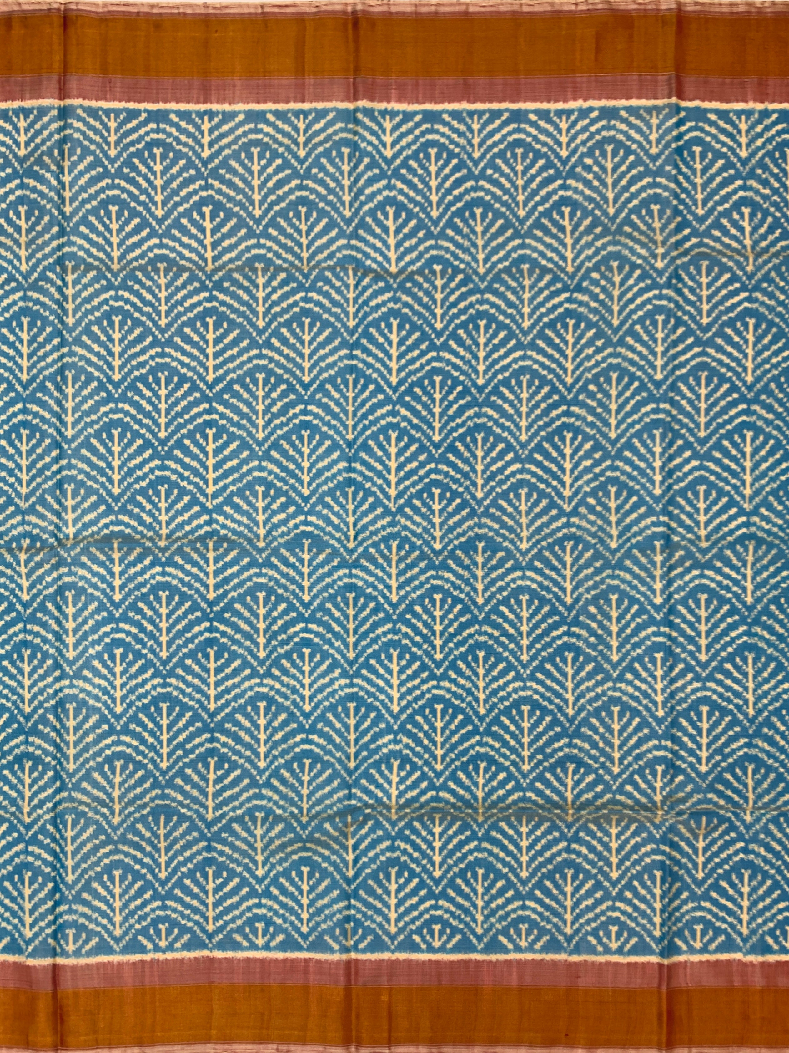 Sky Blue & Charcoal Floral Rajkot Patola Silk Saree