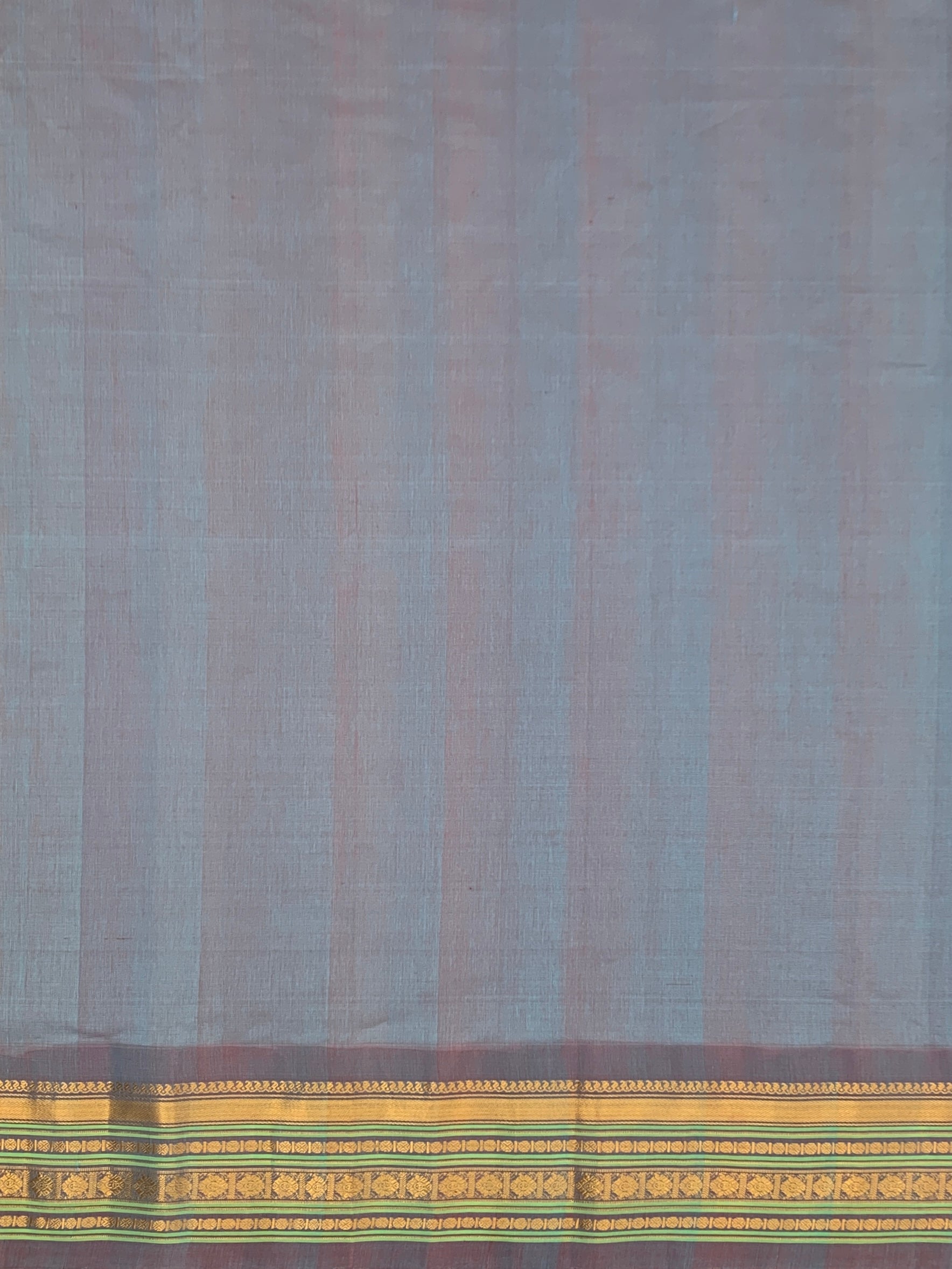 Sky Blue Handloom Gadwal Cotton Saree