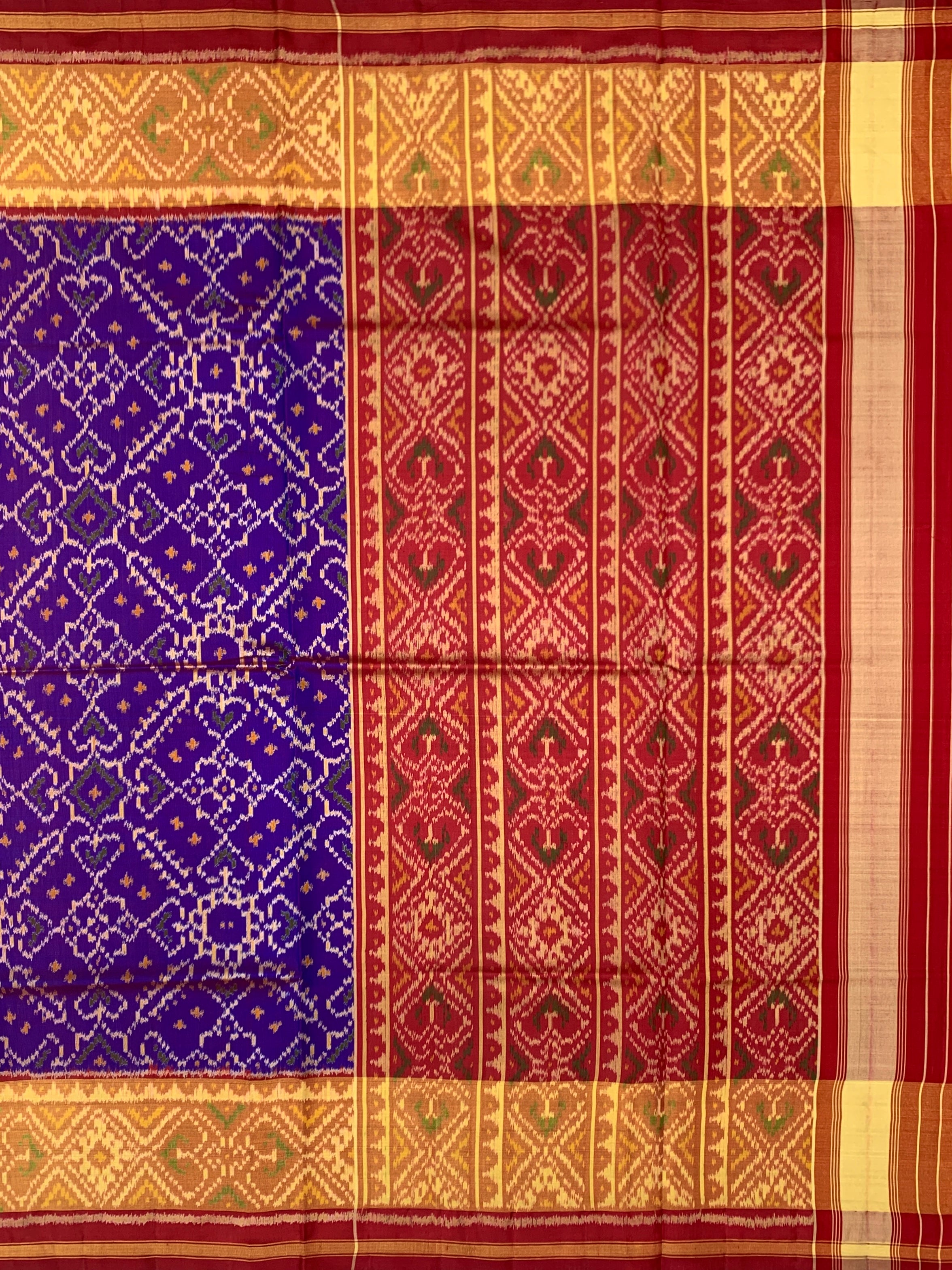 Royal Purple & Crimson Red Rajkot Patola Silk Saree