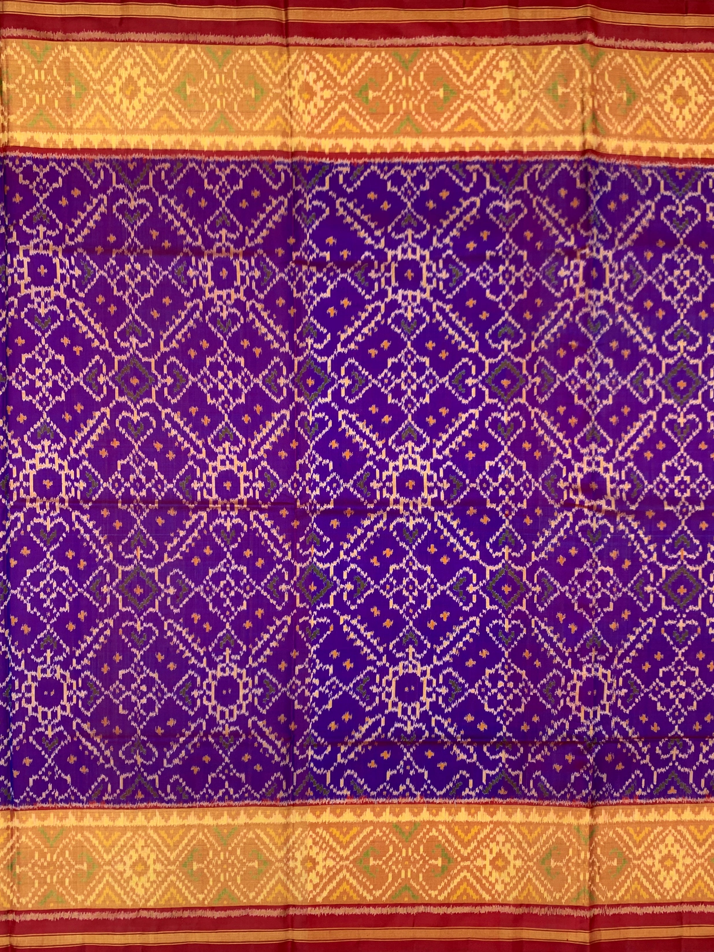 Royal Purple & Crimson Red Rajkot Patola Silk Saree