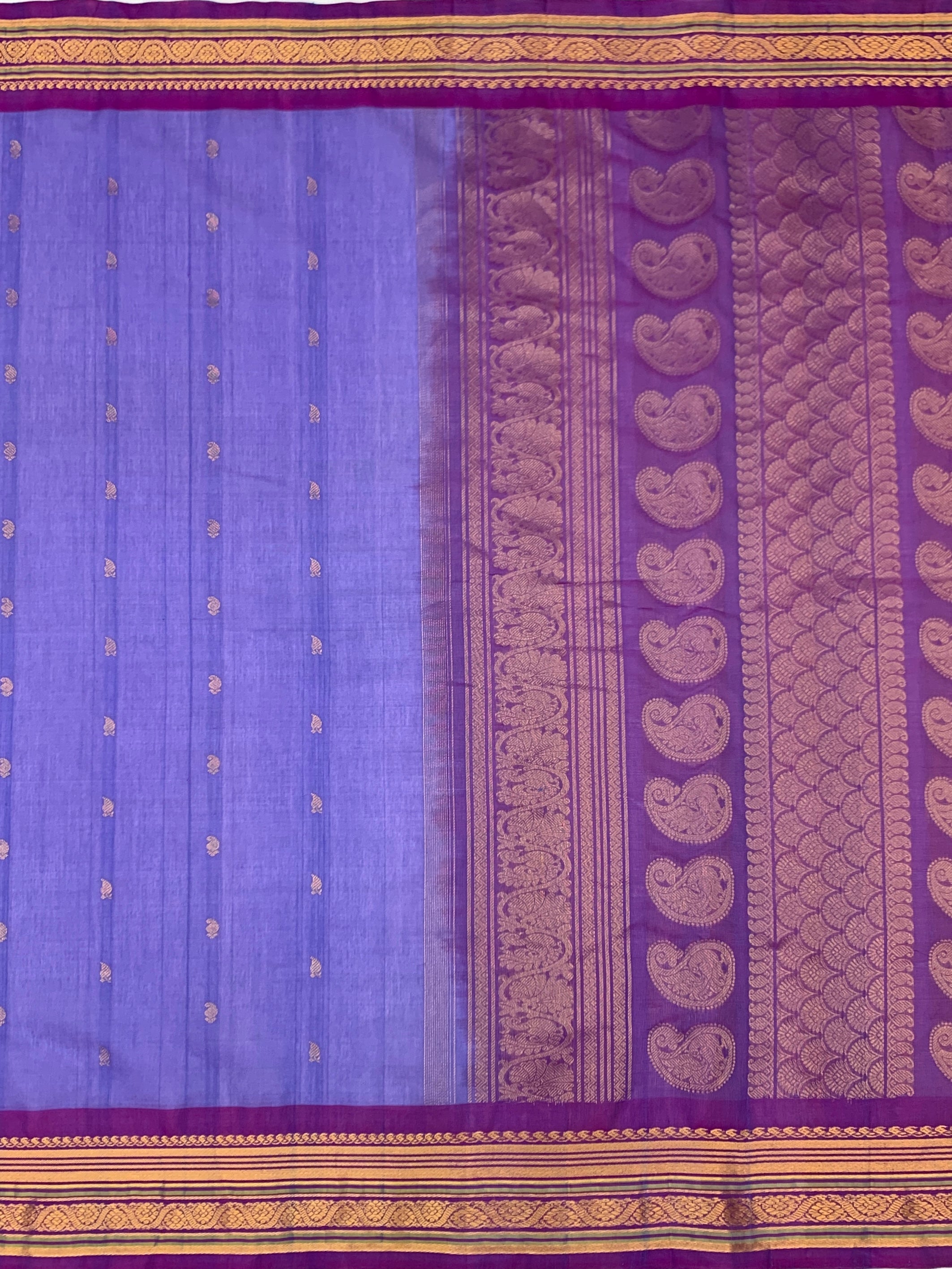 Classic Lavender & Purple Handloom Gadwal Cotton Saree