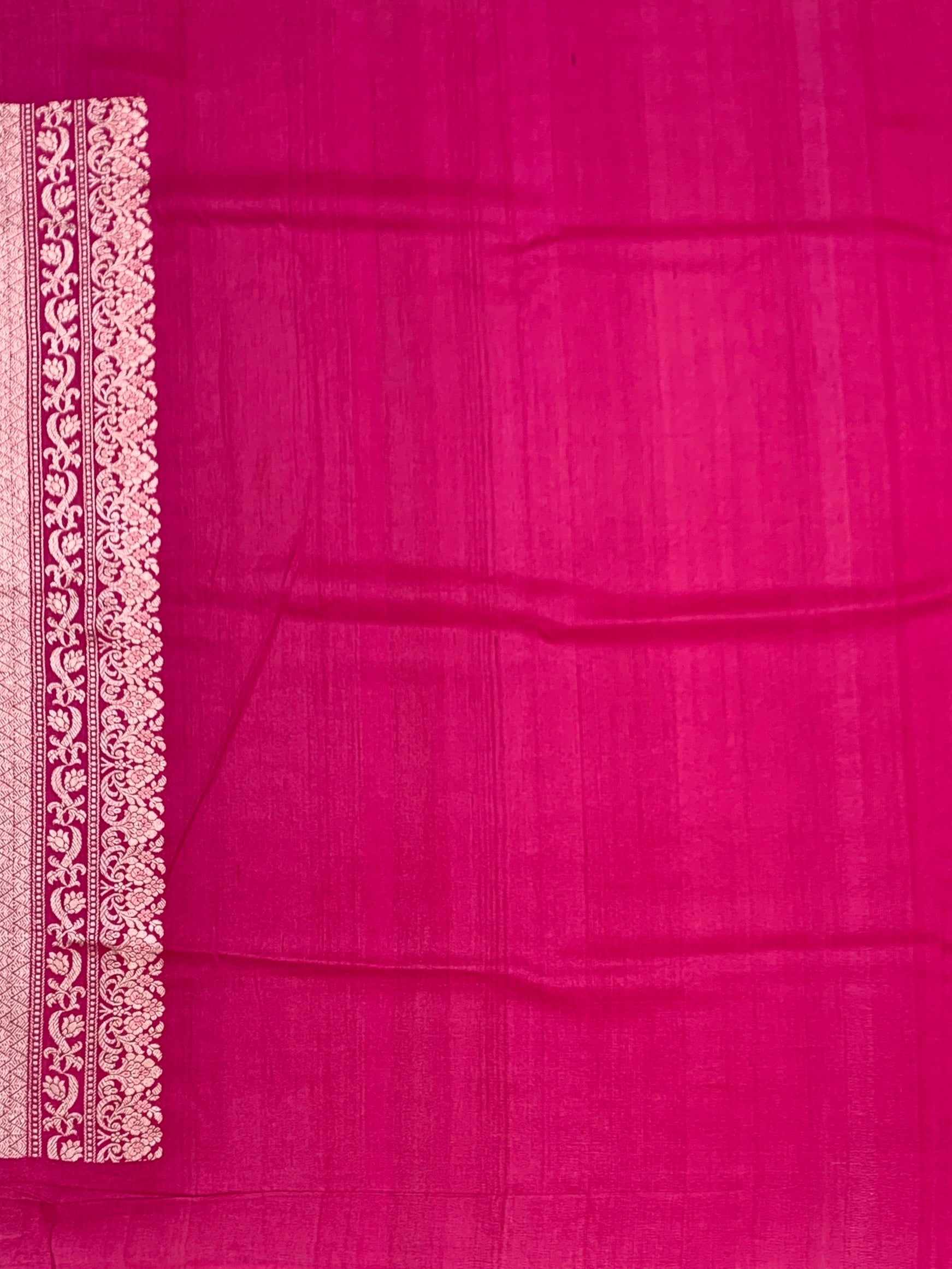 Radiant Yellow Tussore Georgette Saree with Lavender Zari Pallu