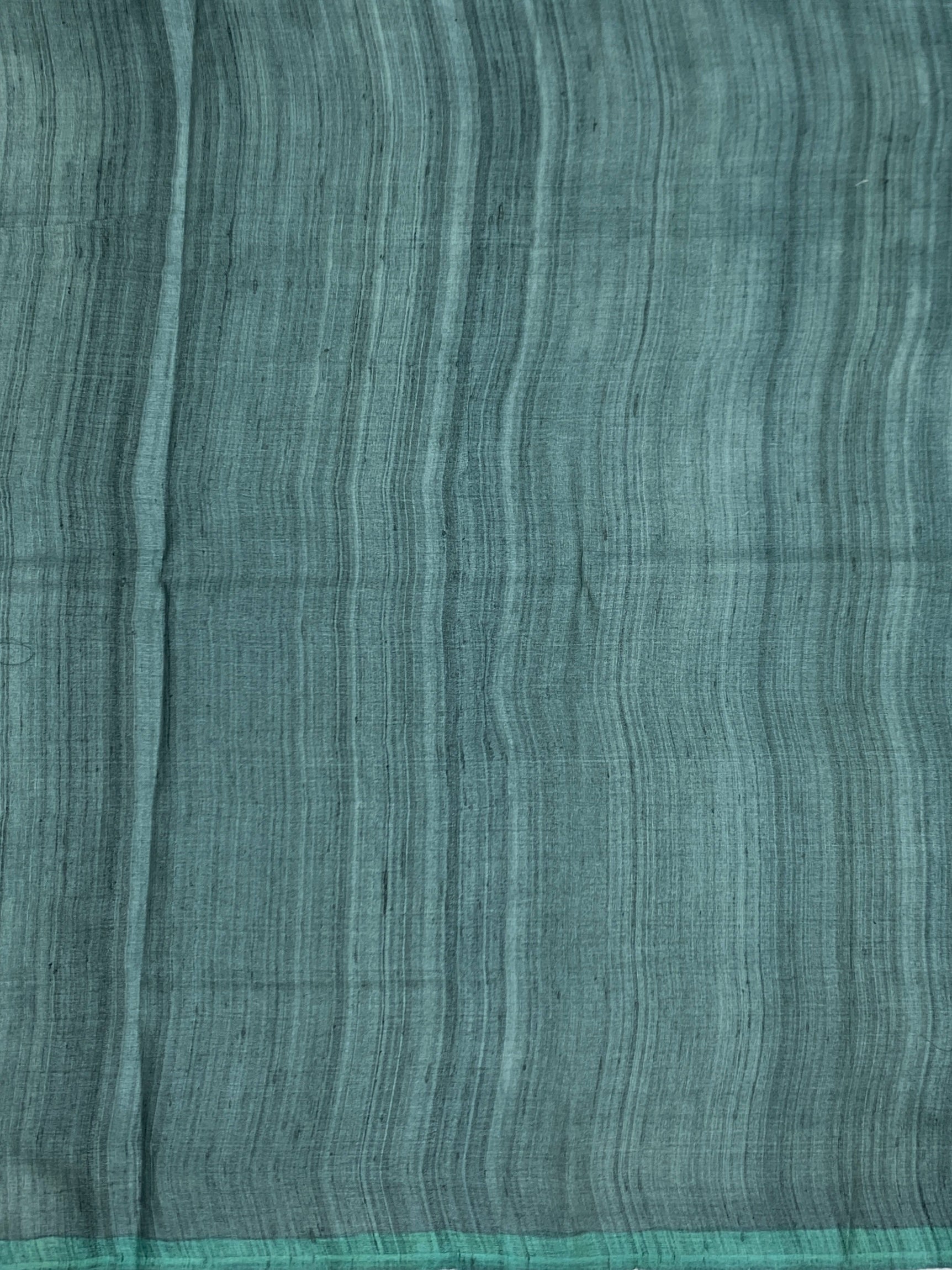 Teal & Lime Green Checked Floral Tussore Saree
