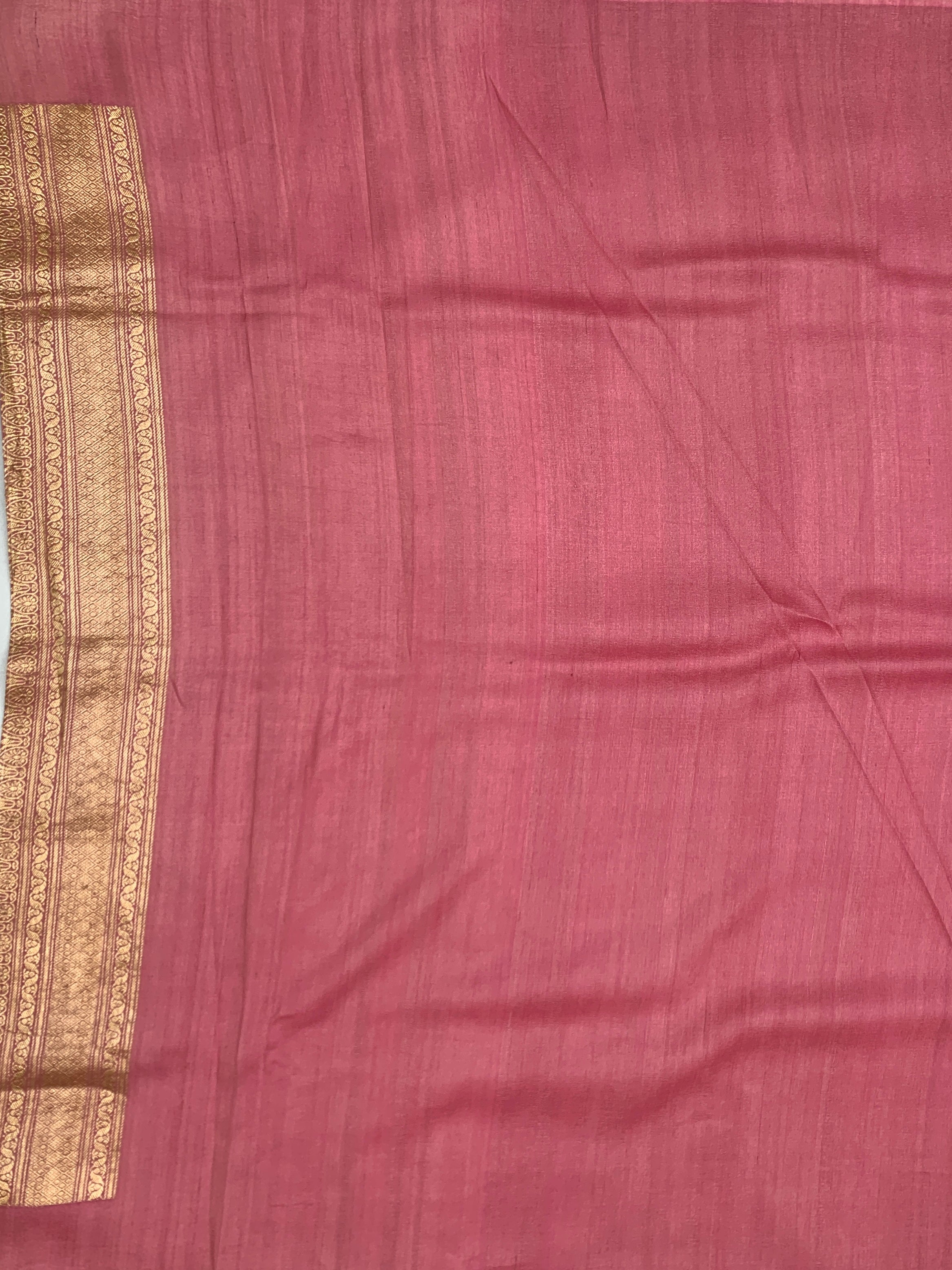 Deep Wine Tussore Georgette Saree with Floral Jaal & Contrasting Blouse