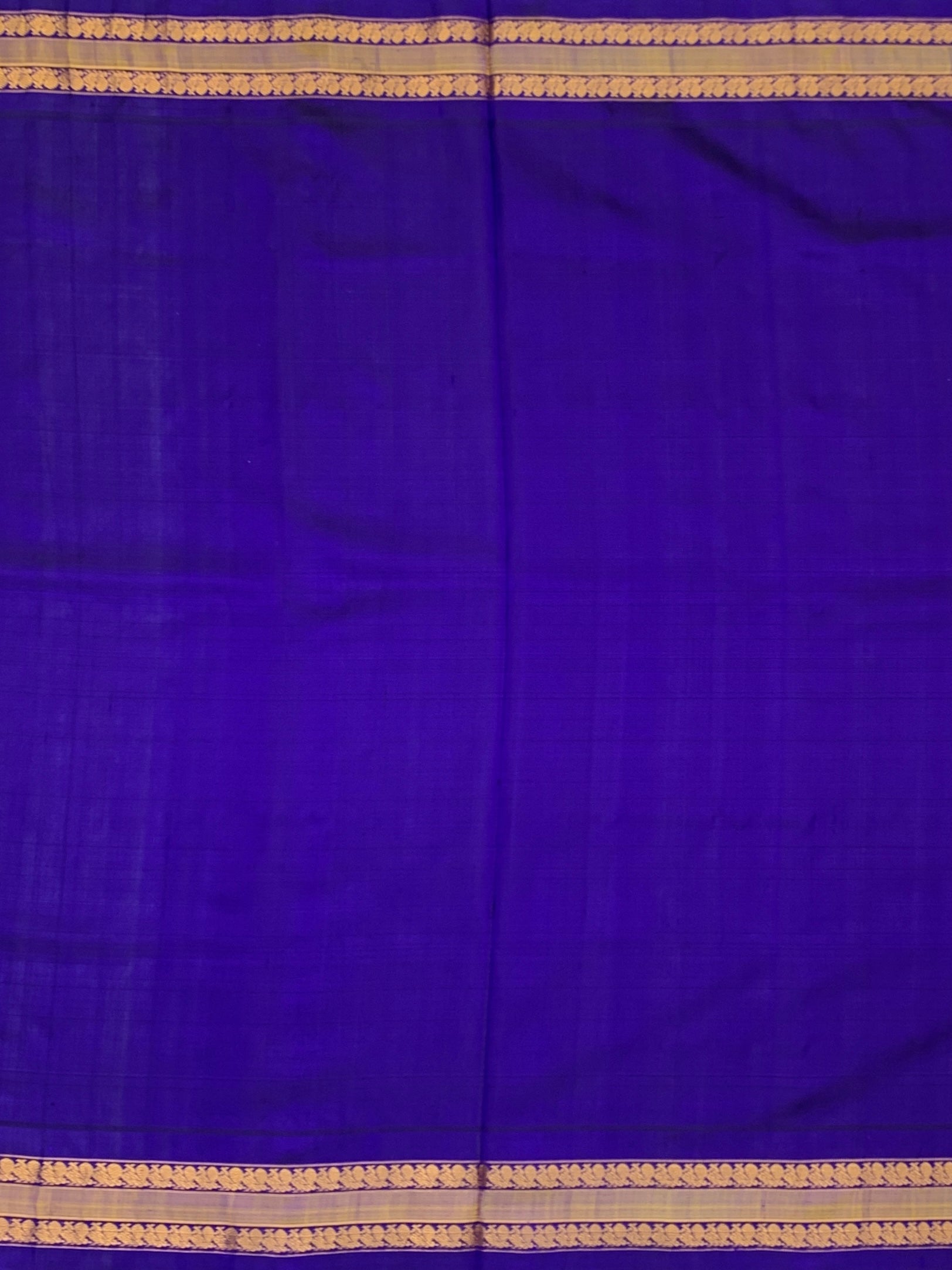 Musk Melon Checks Gadwal Silk Saree with Royal Purple Temple Border & Zari Pallu