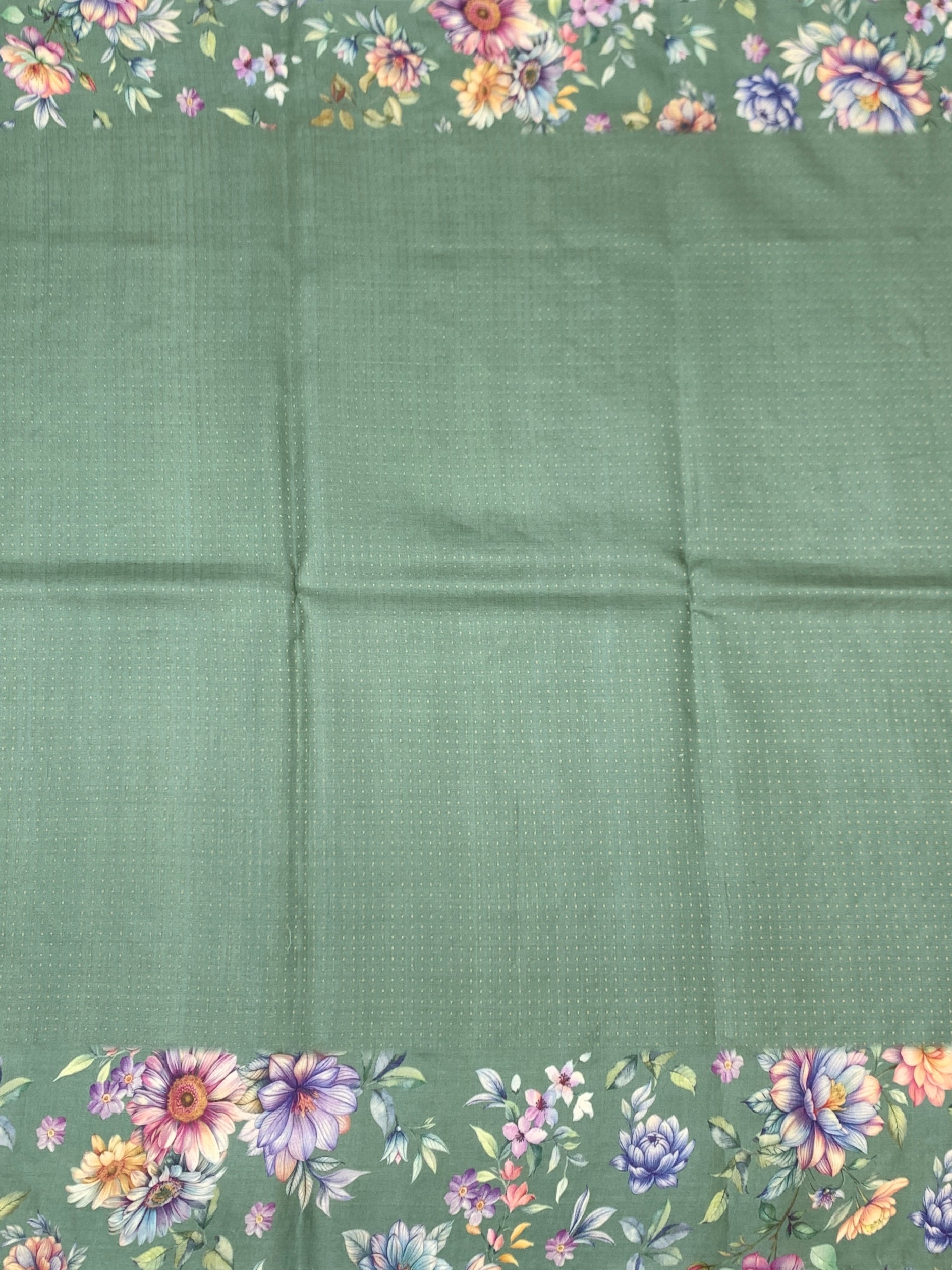 Enchanted Garden Floral Printed Tussore Saree
