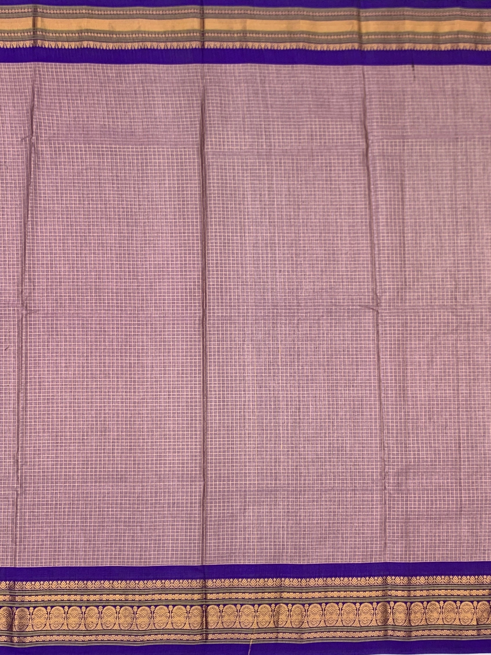 Lavender & Royal Purple Handloom Gadwal Cotton Saree