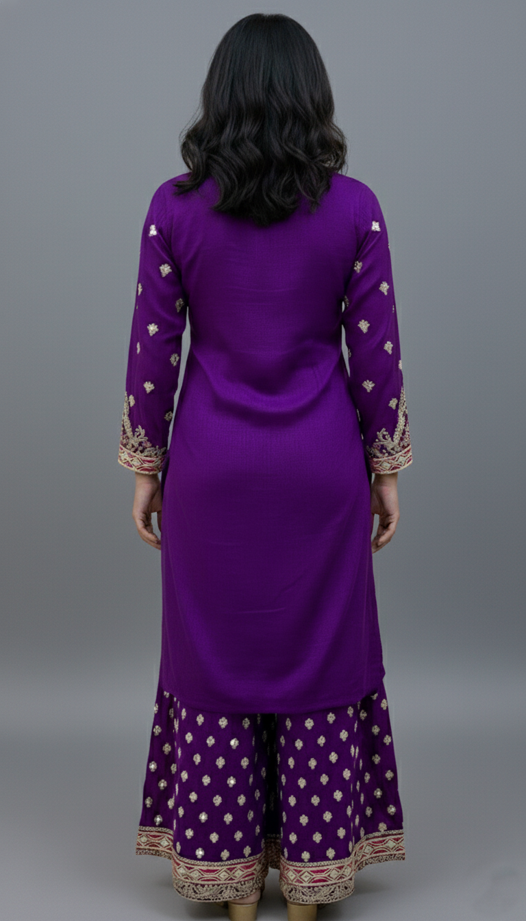 Sharara Dress Purple In Colour