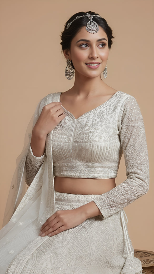 Ethereal Ivory Embroidered Lehenga Set