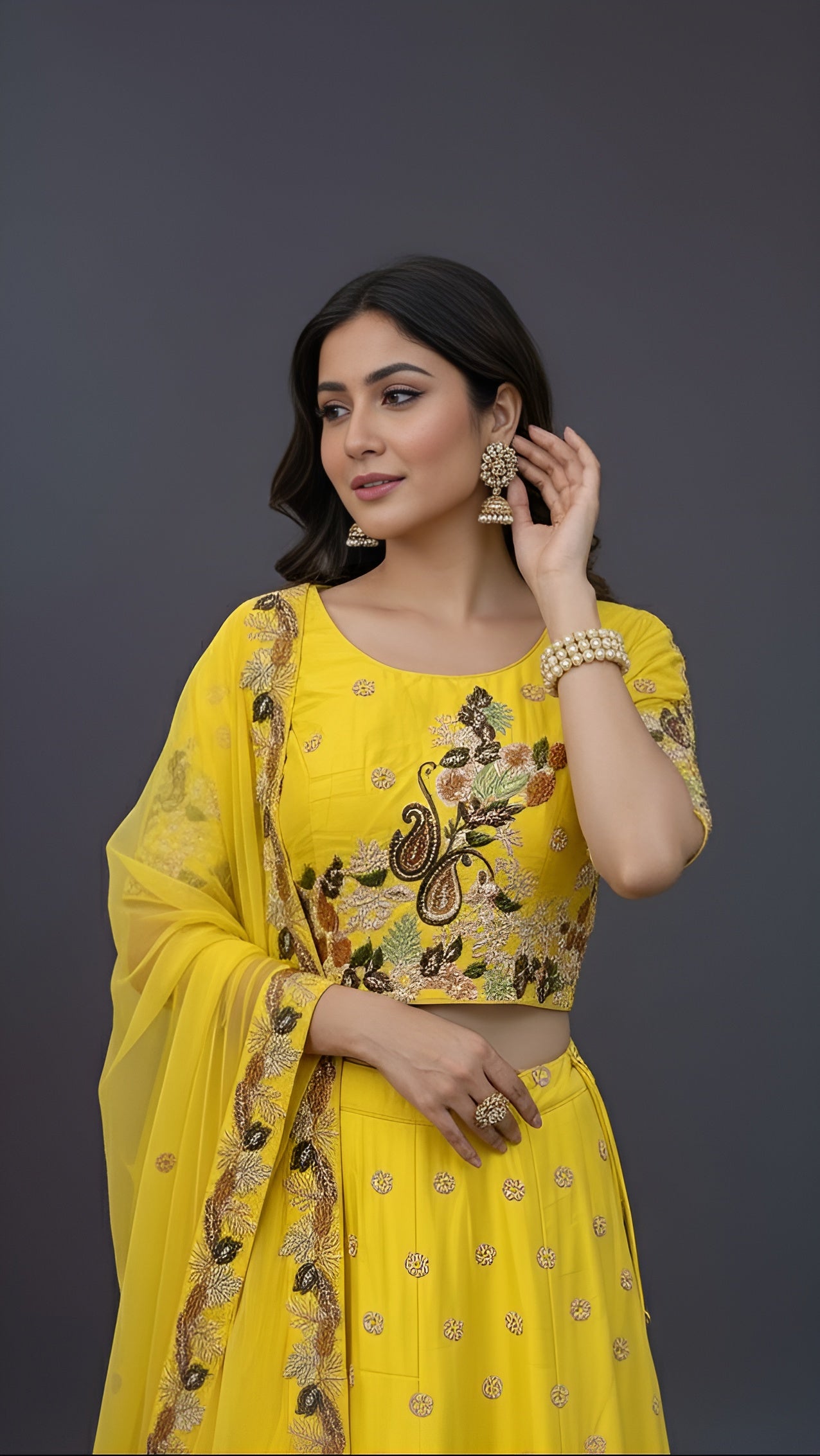 Raw-Silk Lehenga In Yellow In Colour