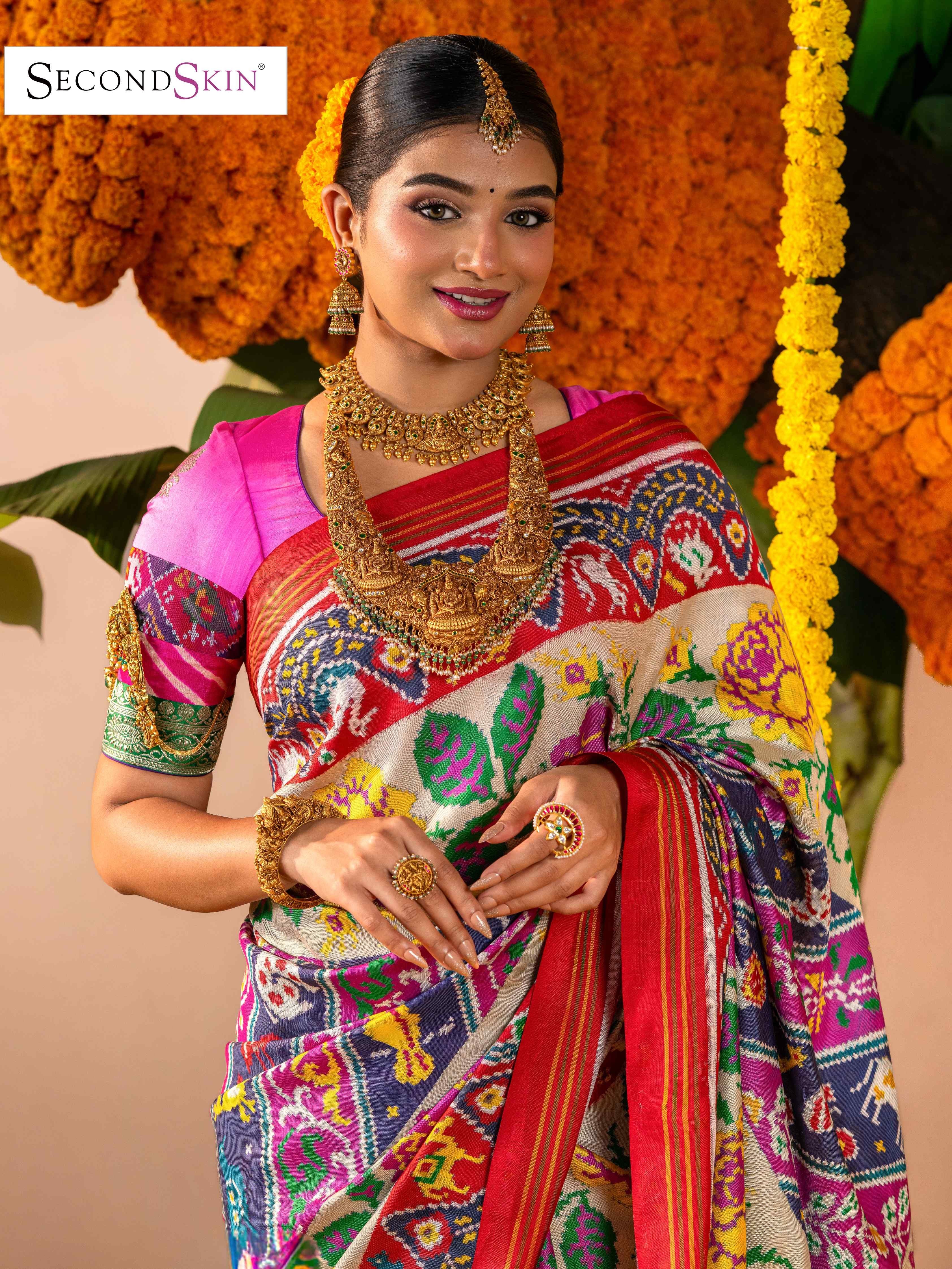 Heritage 72-Figure Vegetable Dye Double Ikat Patan Patola Saree