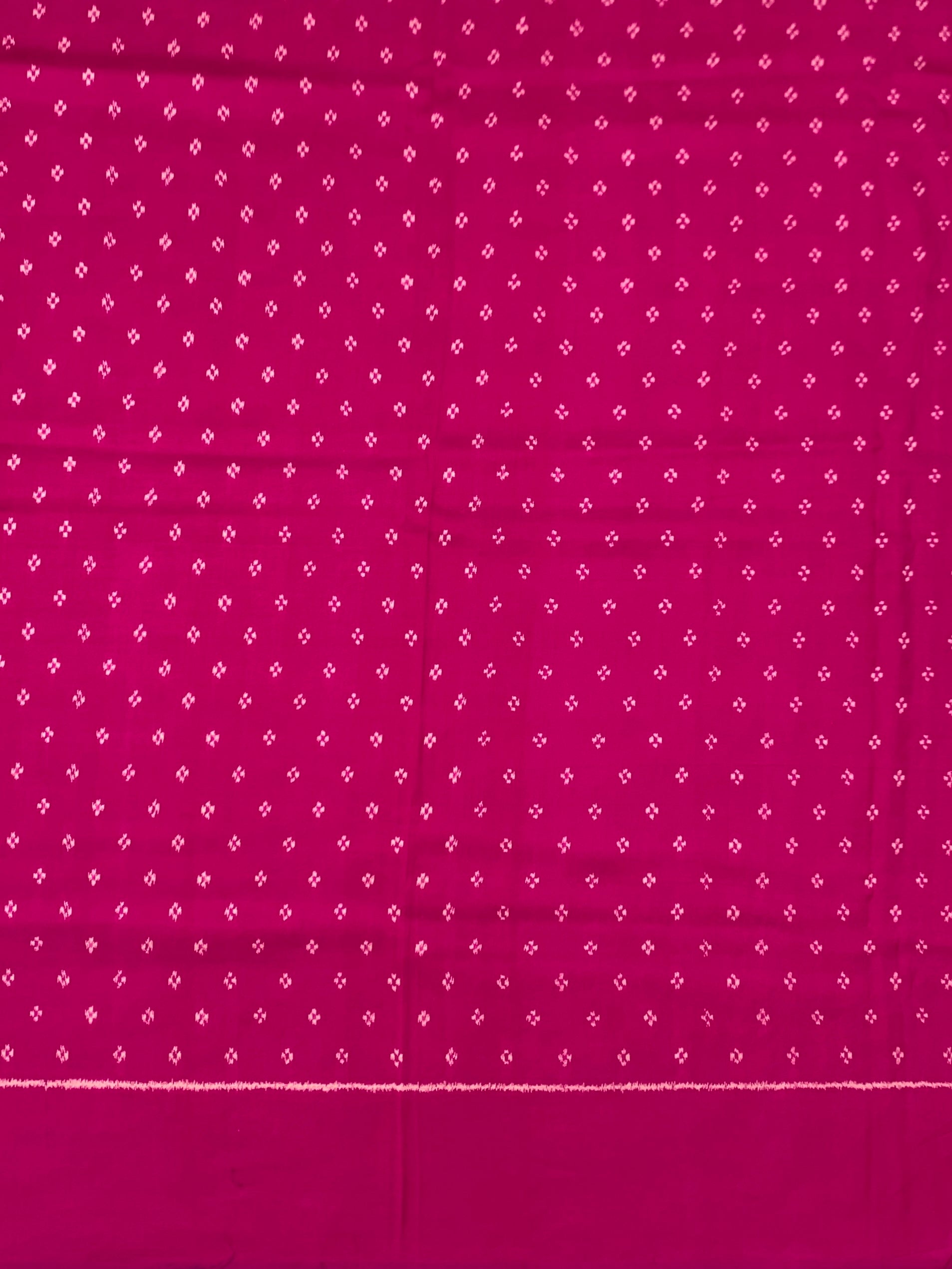 Light Magenta Floral Print Saree with Traditional Patola Style Pallu & Matching Blouse Piece