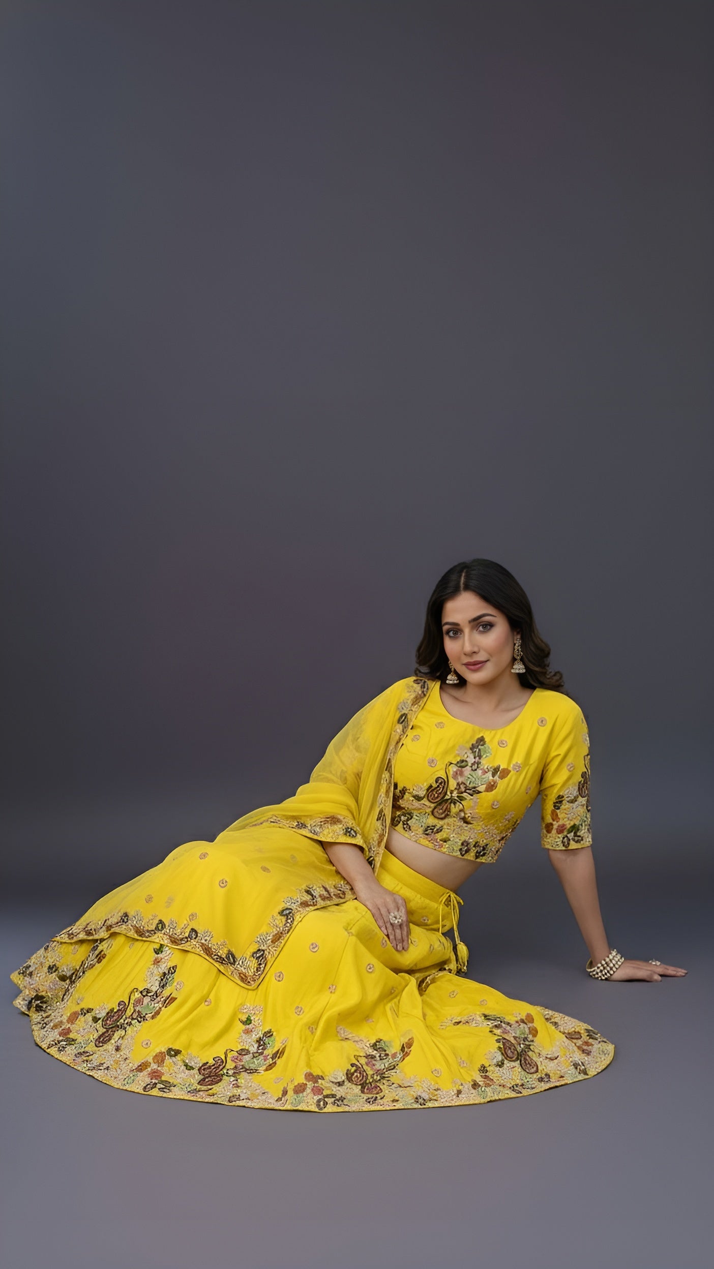 Raw-Silk Lehenga In Yellow In Colour